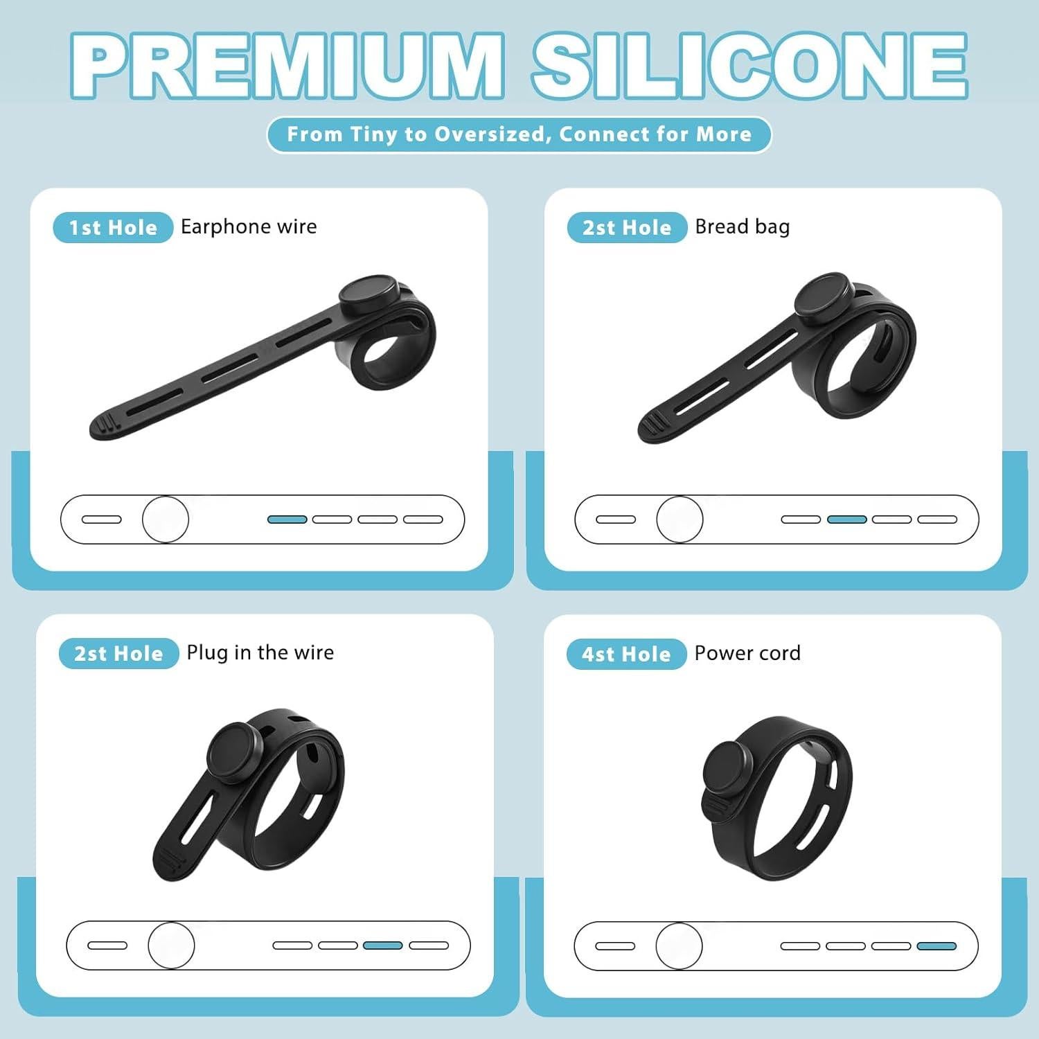 30 Sujetacables de Silicona Reutilizables qifuwanjingfeng 13cm