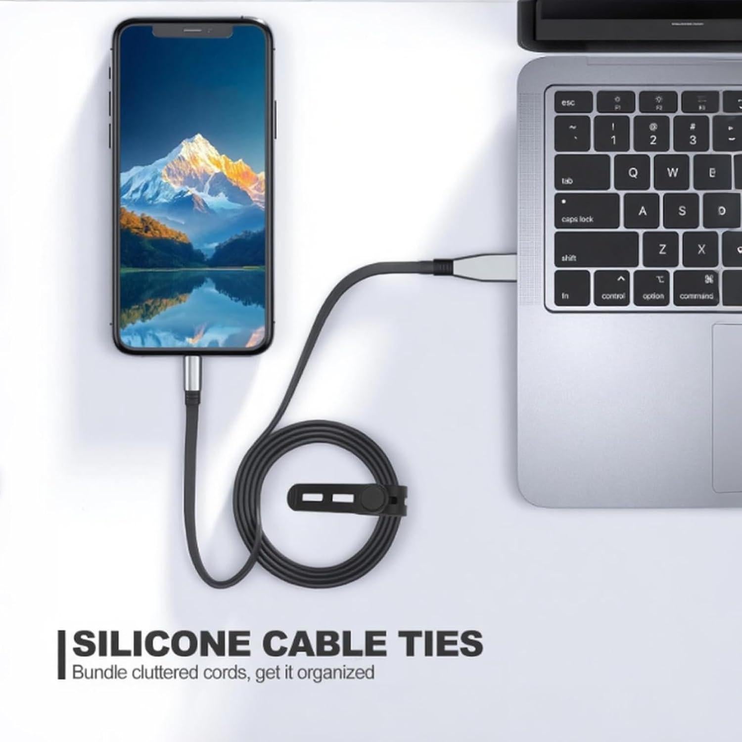 30 Sujetacables de Silicona Reutilizables qifuwanjingfeng 13cm