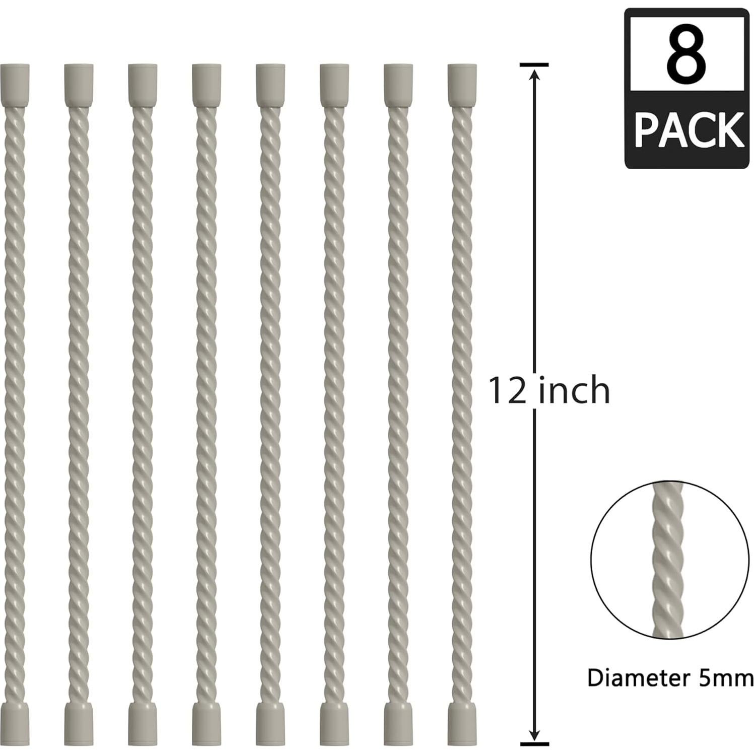 8 Sujetadores de Cable de Silicona 30.48 cm LOIUO Blancos