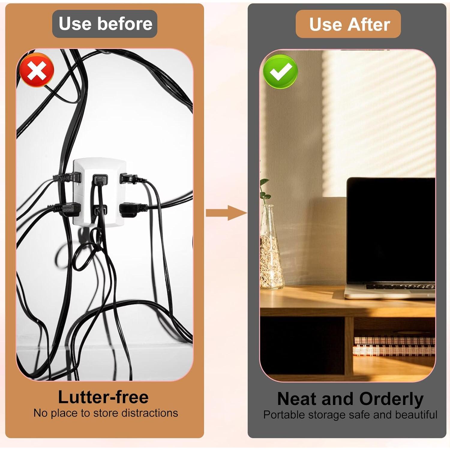 20 Correas de Silicona para Cables Giantree - Organizador Multicolor