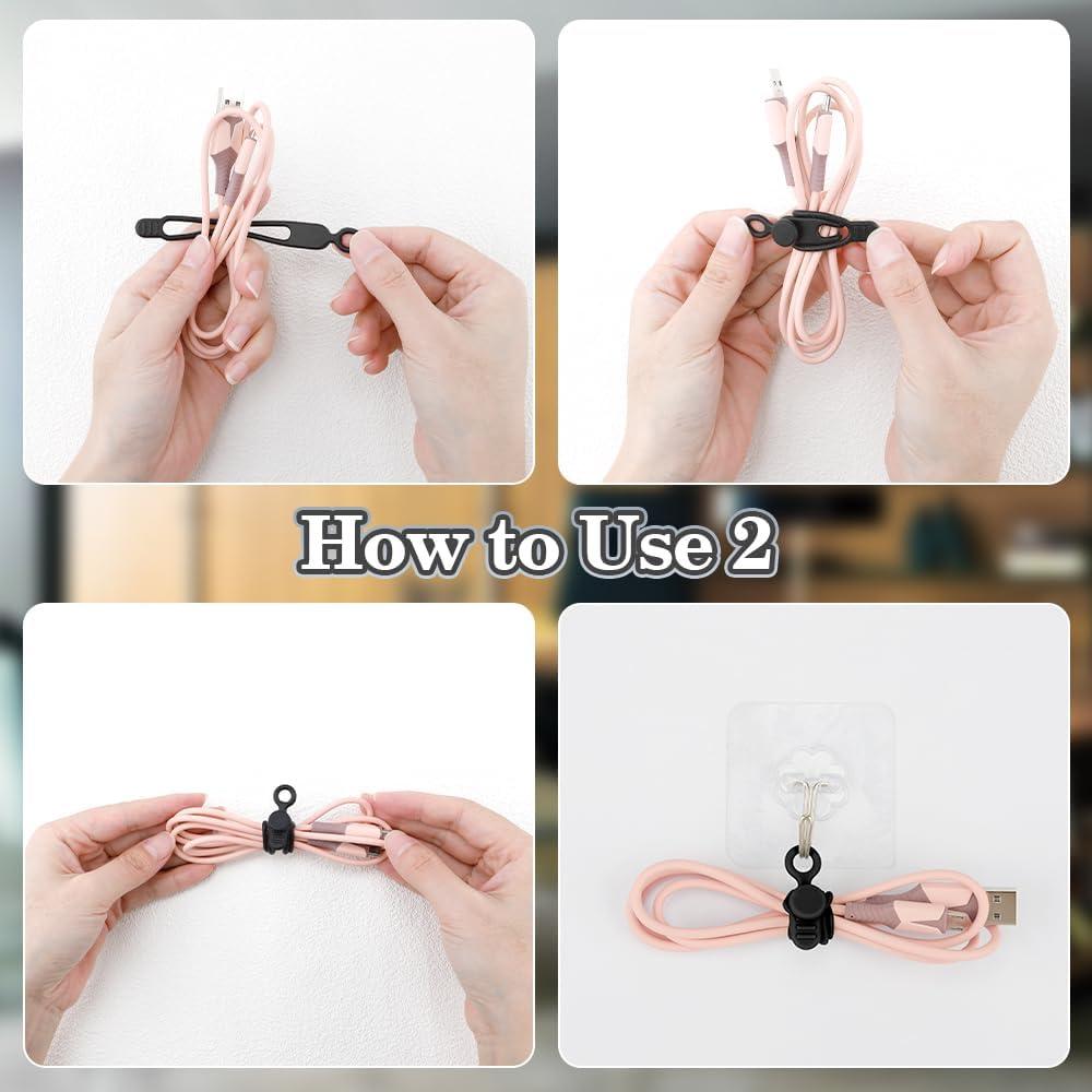 12 Correas de Silicona Multicolores para Organizar Cables