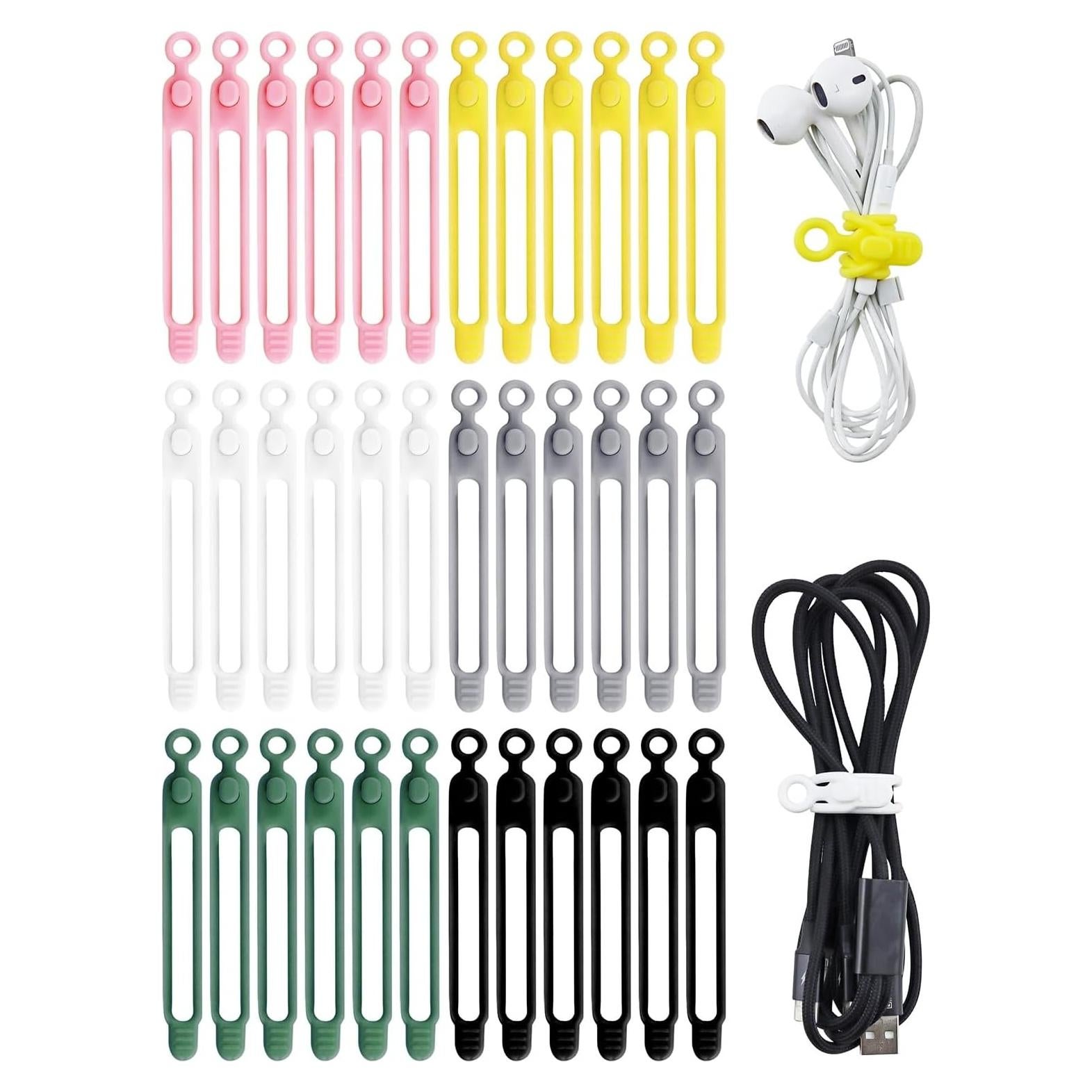 36 Correas de Silicona GAUENEEN para Organizar Cables Multicolor