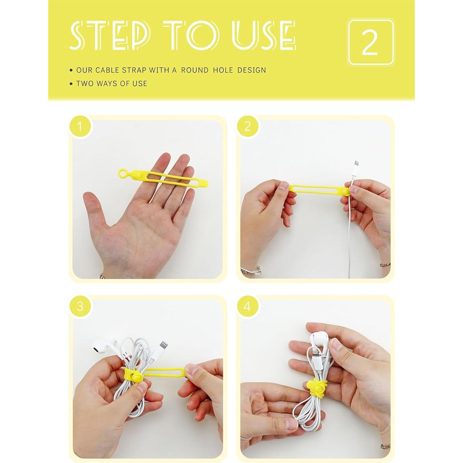 36 Correas de Silicona GAUENEEN para Organizar Cables Multicolor