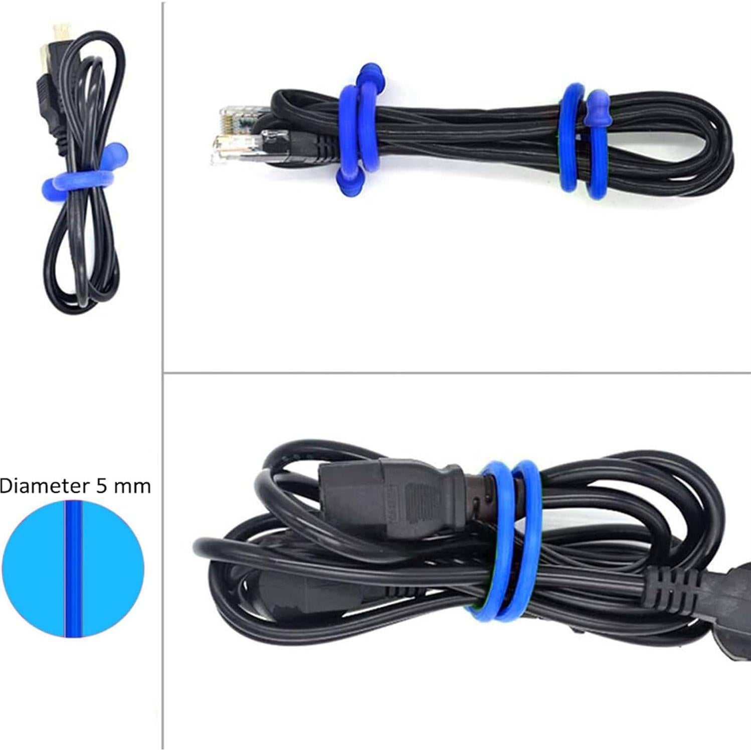 Correas de Silicona ZYXGOGOGO 38cm 6 Piezas 5mm Diámetro