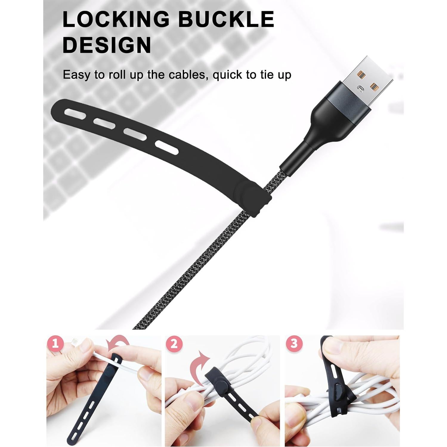 12 Correas de Silicona Reutilizables SONATURE para Cables