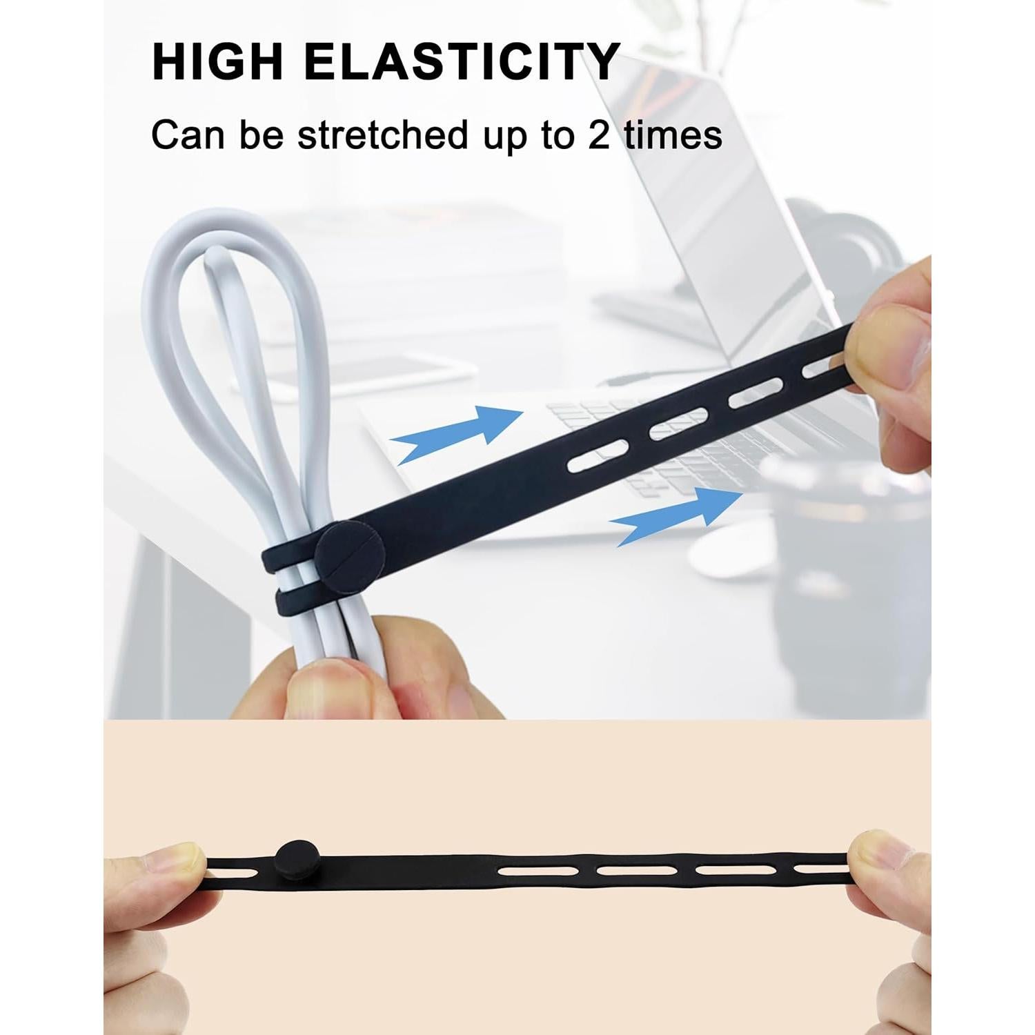 12 Correas de Silicona Reutilizables SONATURE para Cables