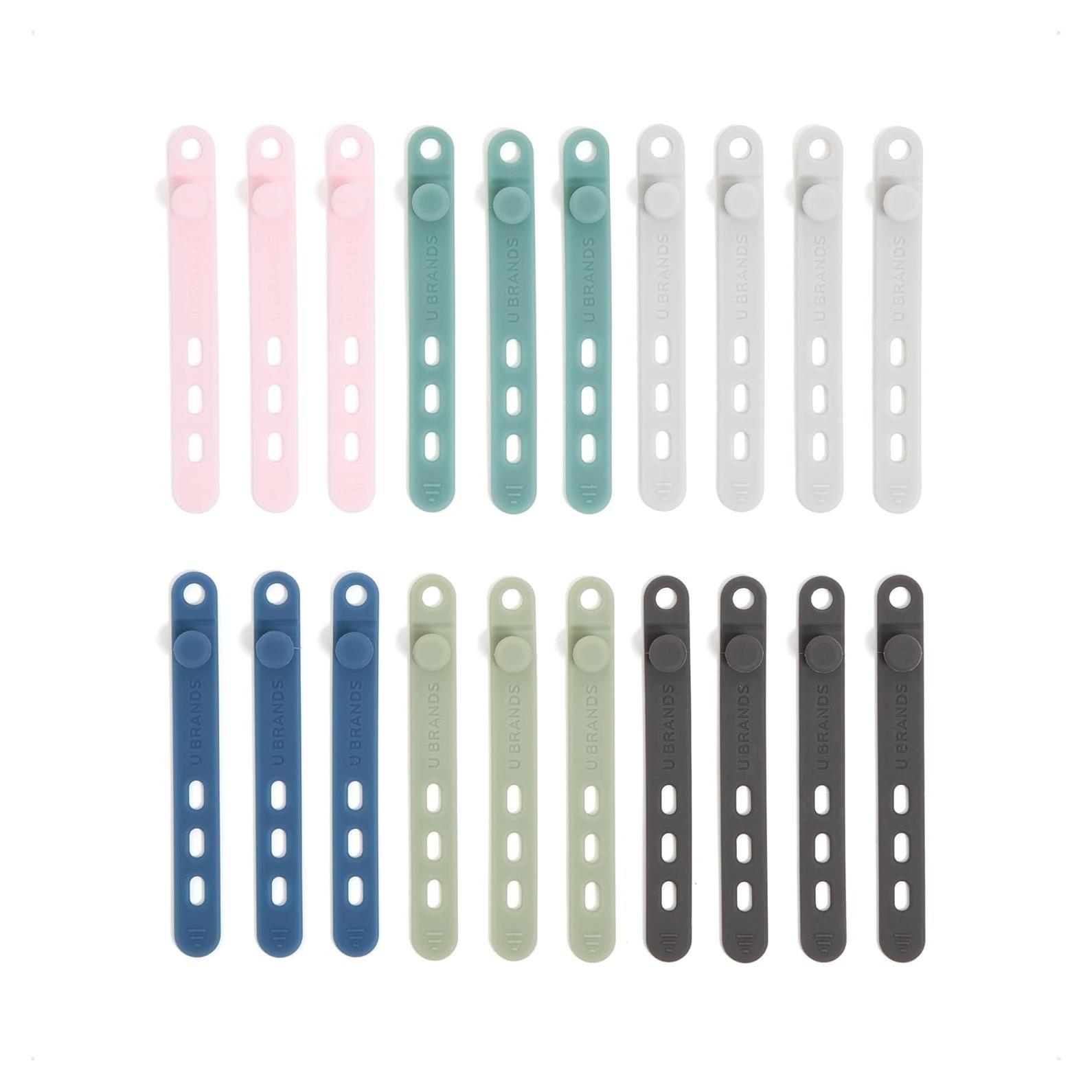 Organizador de Cables de Silicona U Brands - Juego de 20 Sujetacables