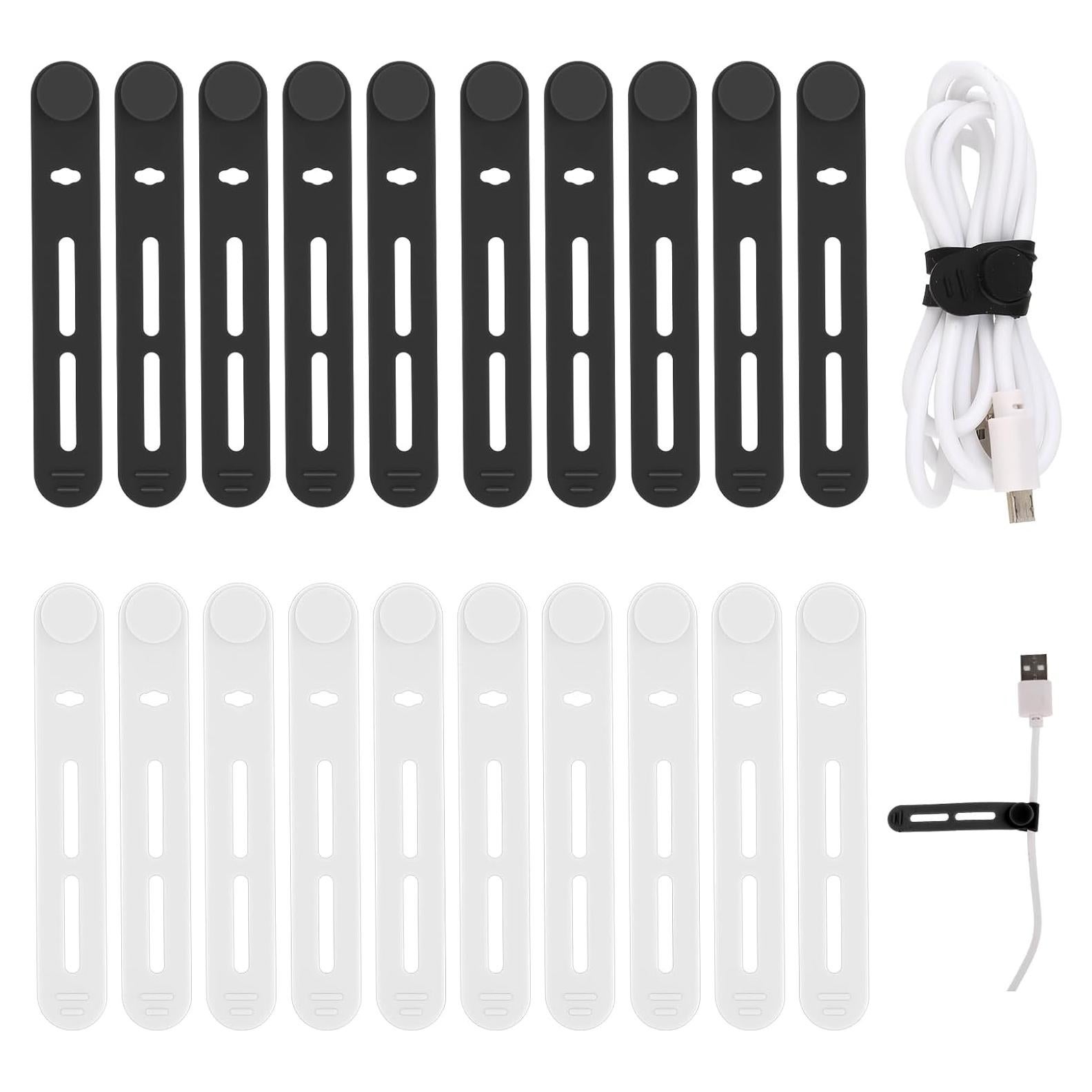 Bridas Reutilizables Molain 20Pcs Silicona Organizador de Cables