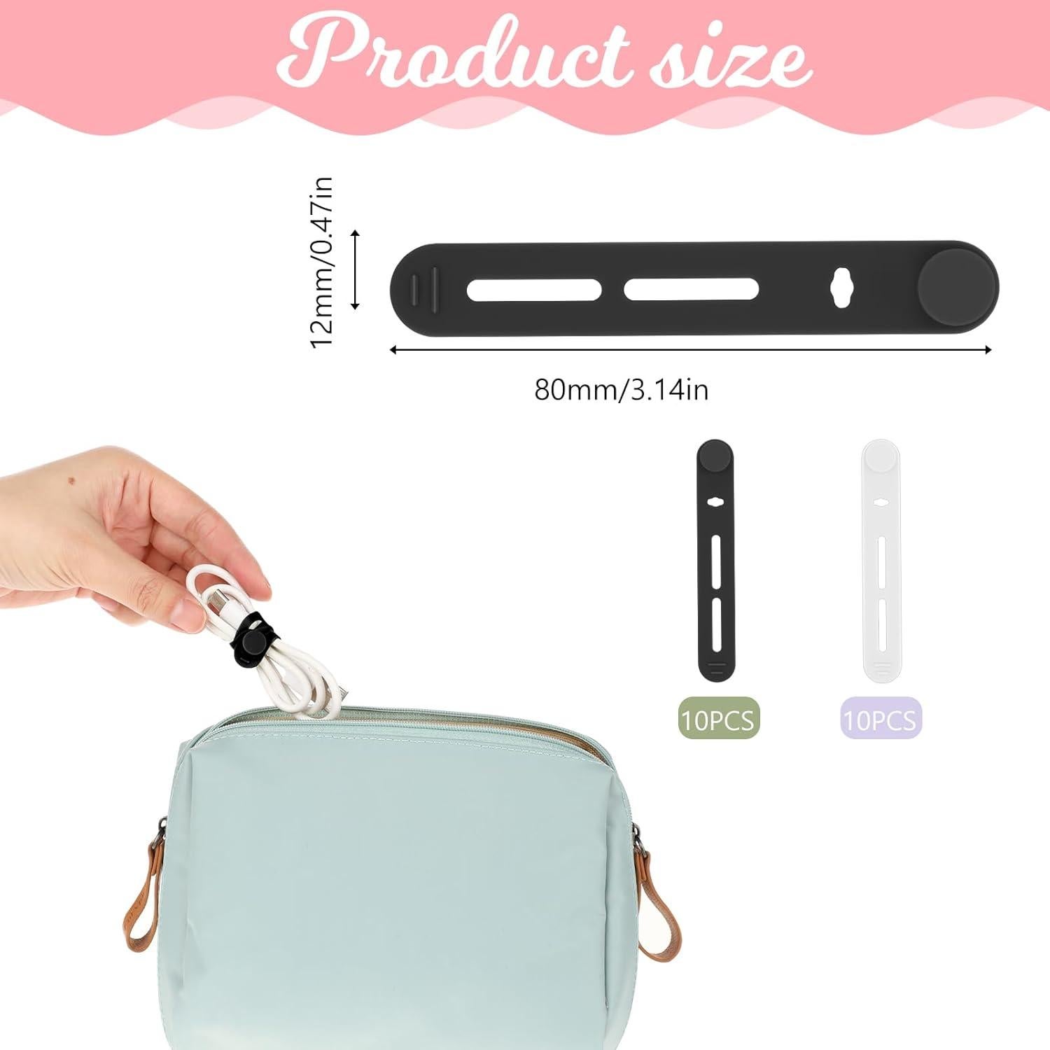 Bridas Reutilizables Molain 20Pcs Silicona Organizador de Cables