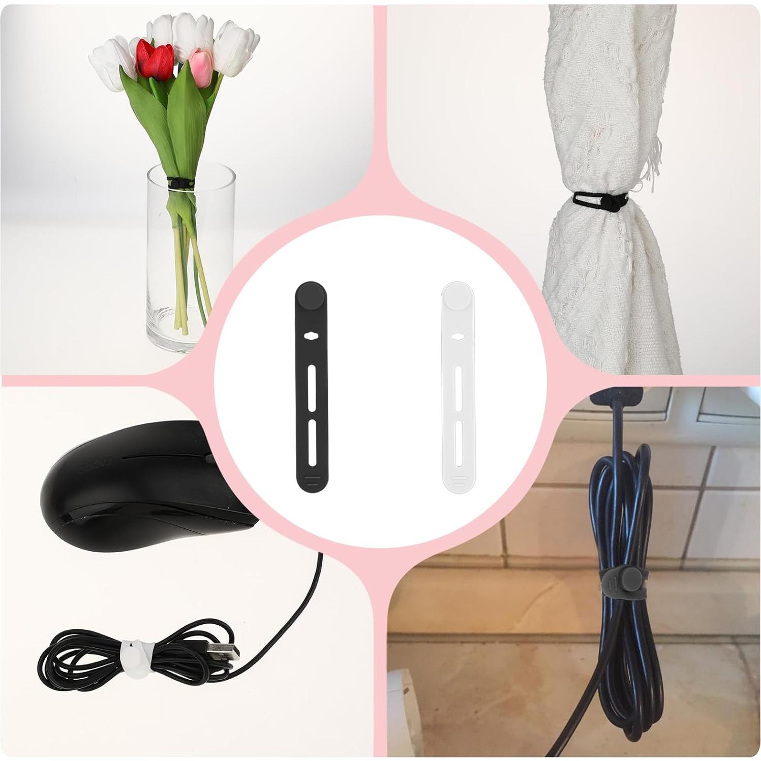 Bridas Reutilizables Molain 20Pcs Silicona Organizador de Cables