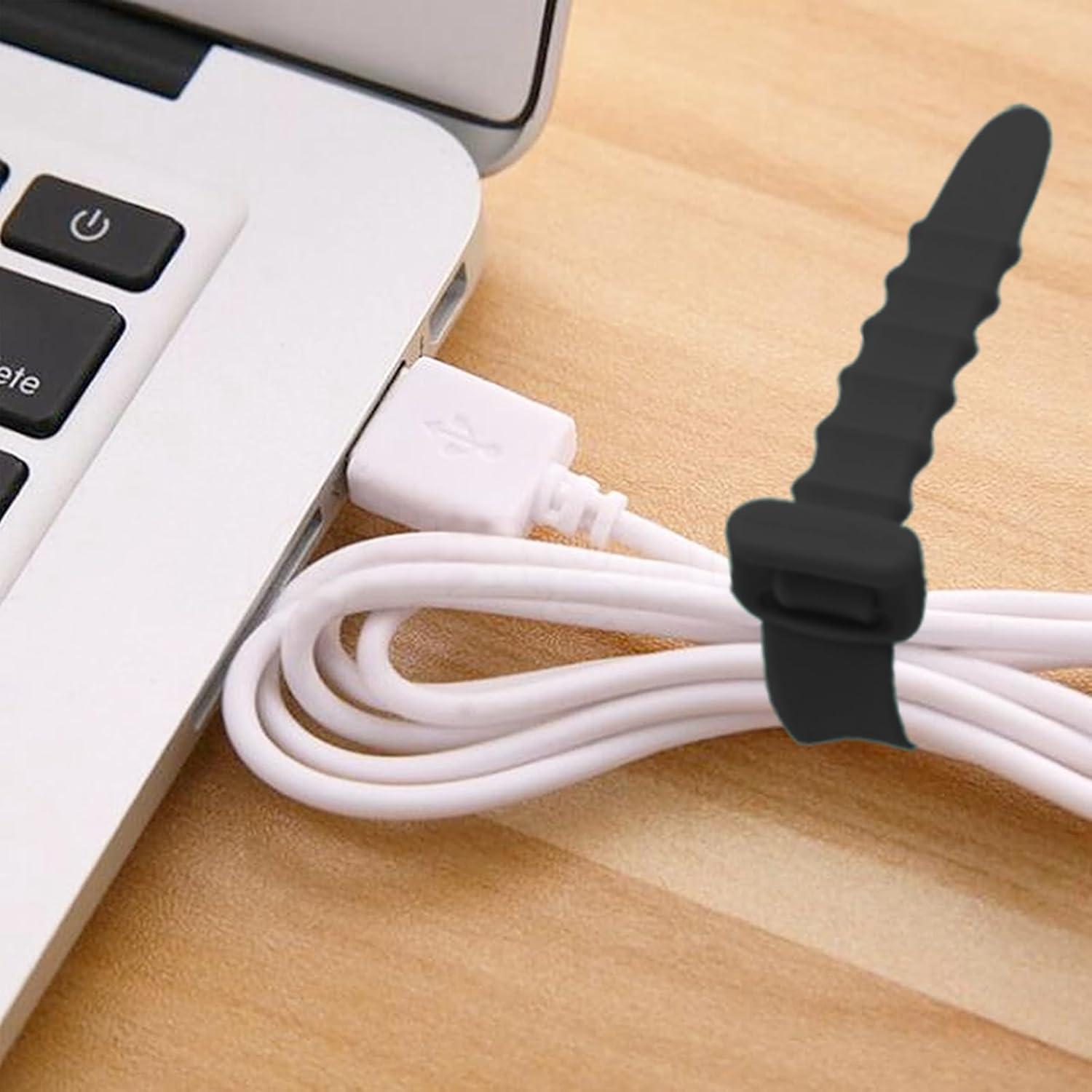 20 Sujetadores de Cable de Silicona Coufce 11.43 cm Negros