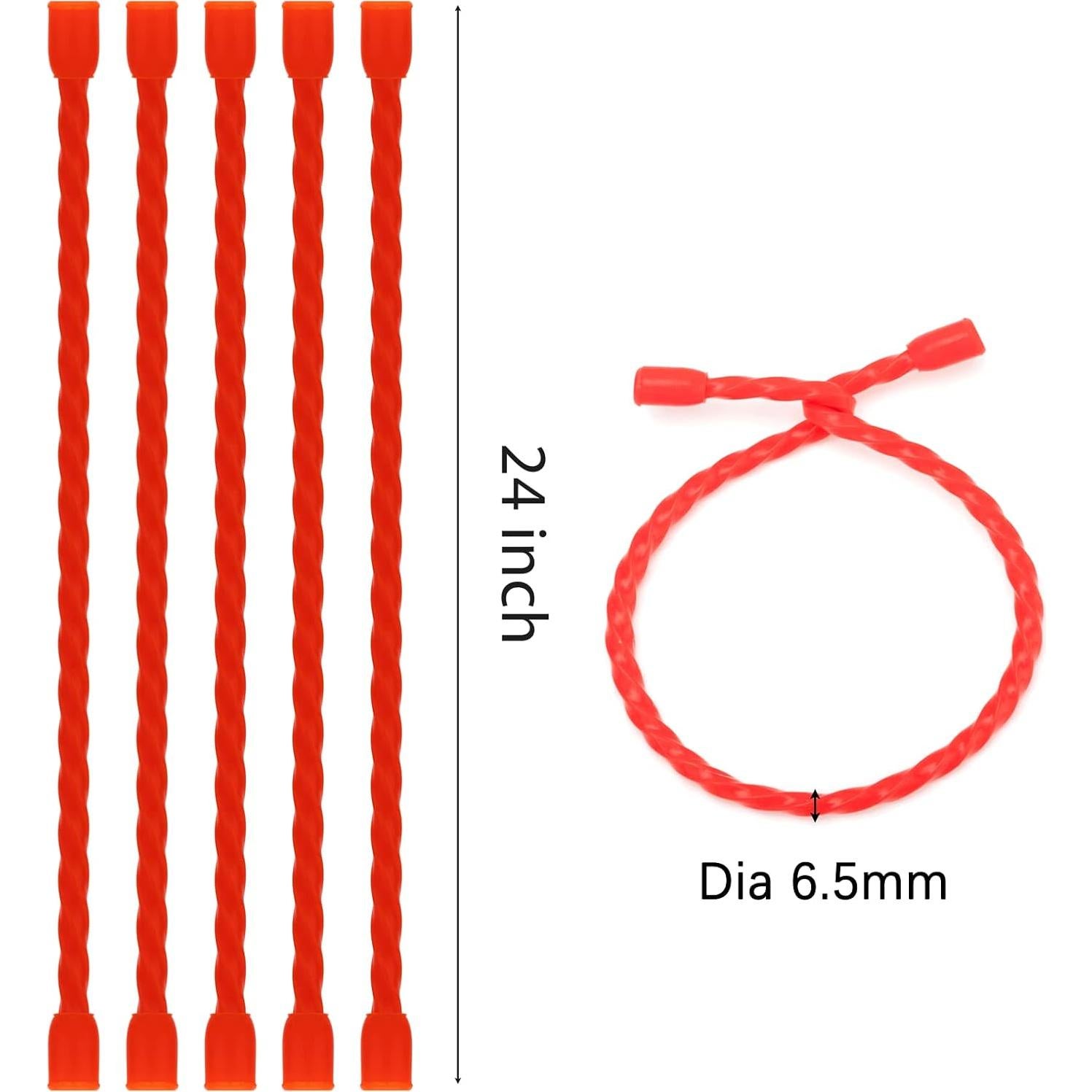 Ataduras de Cable Silicona GESIPOR 24" 5 Piezas Rojo 6.5mm