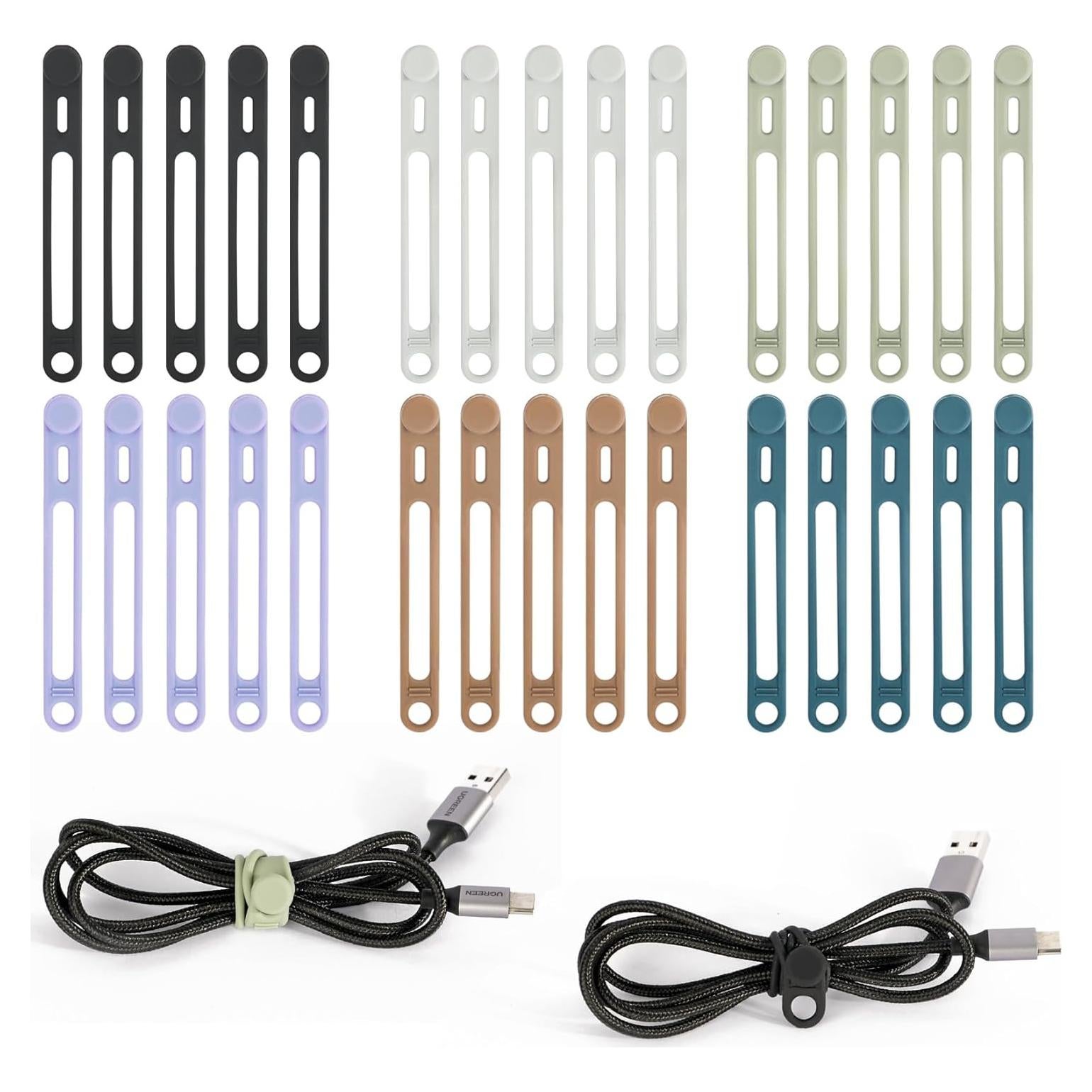 30 Correas de Cable de Silicona Reutilizables Viaky 10cm