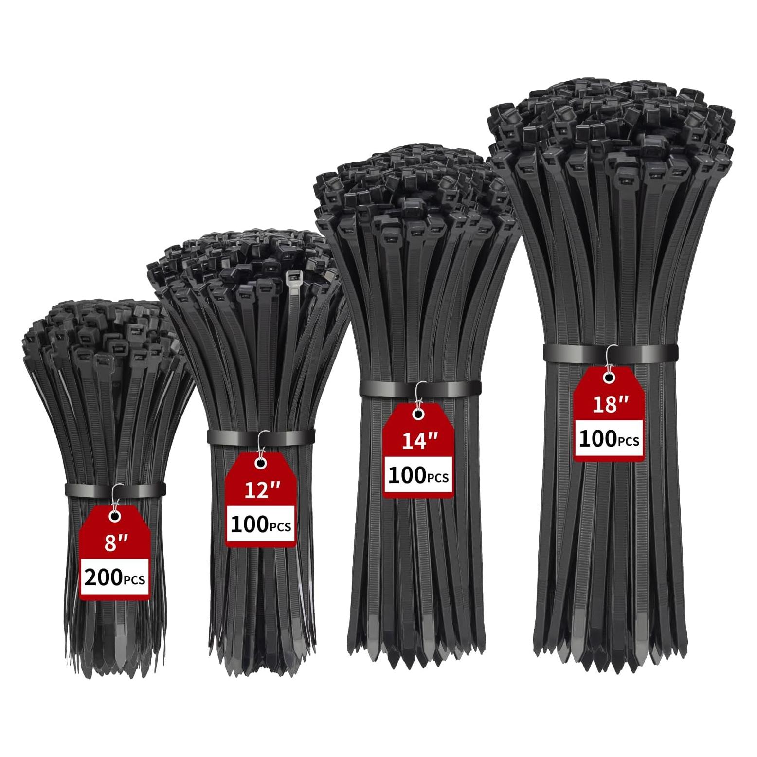 Paquete de 500 Bridas Negras BethTie 20.3-45.7 cm Resistencia 99.79 kg