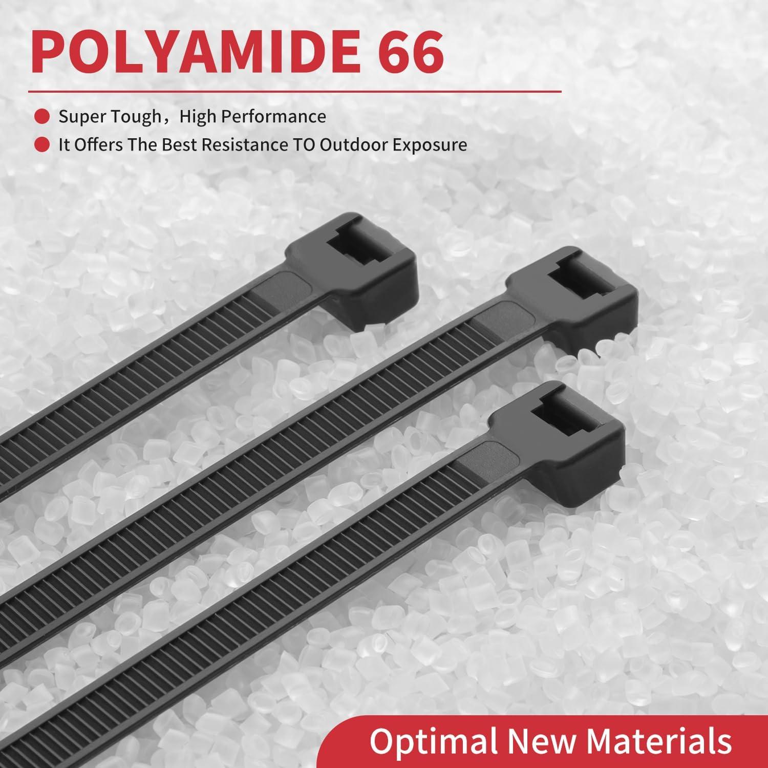 Paquete de 500 Bridas Negras BethTie 20.3-45.7 cm Resistencia 99.79 kg