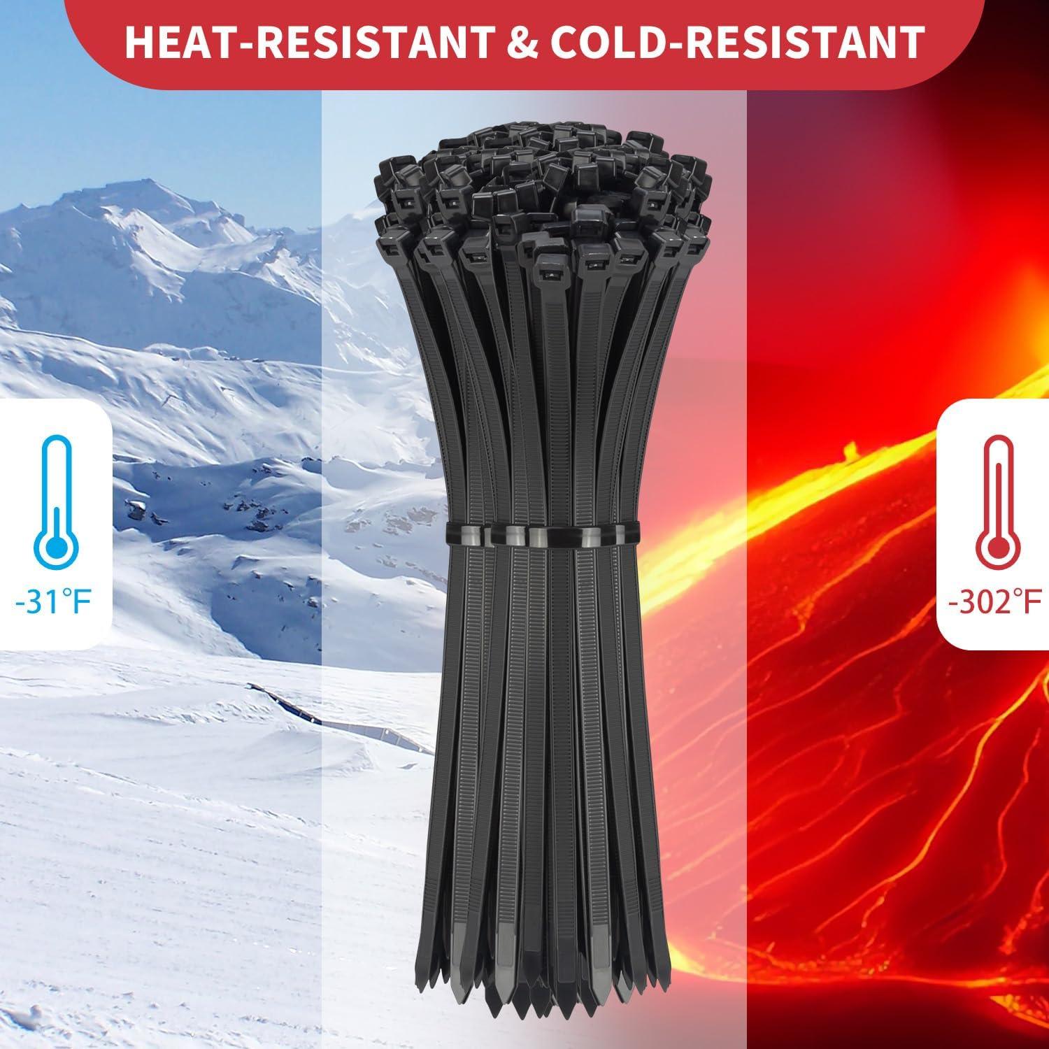 Paquete de 500 Bridas Negras BethTie 20.3-45.7 cm Resistencia 99.79 kg