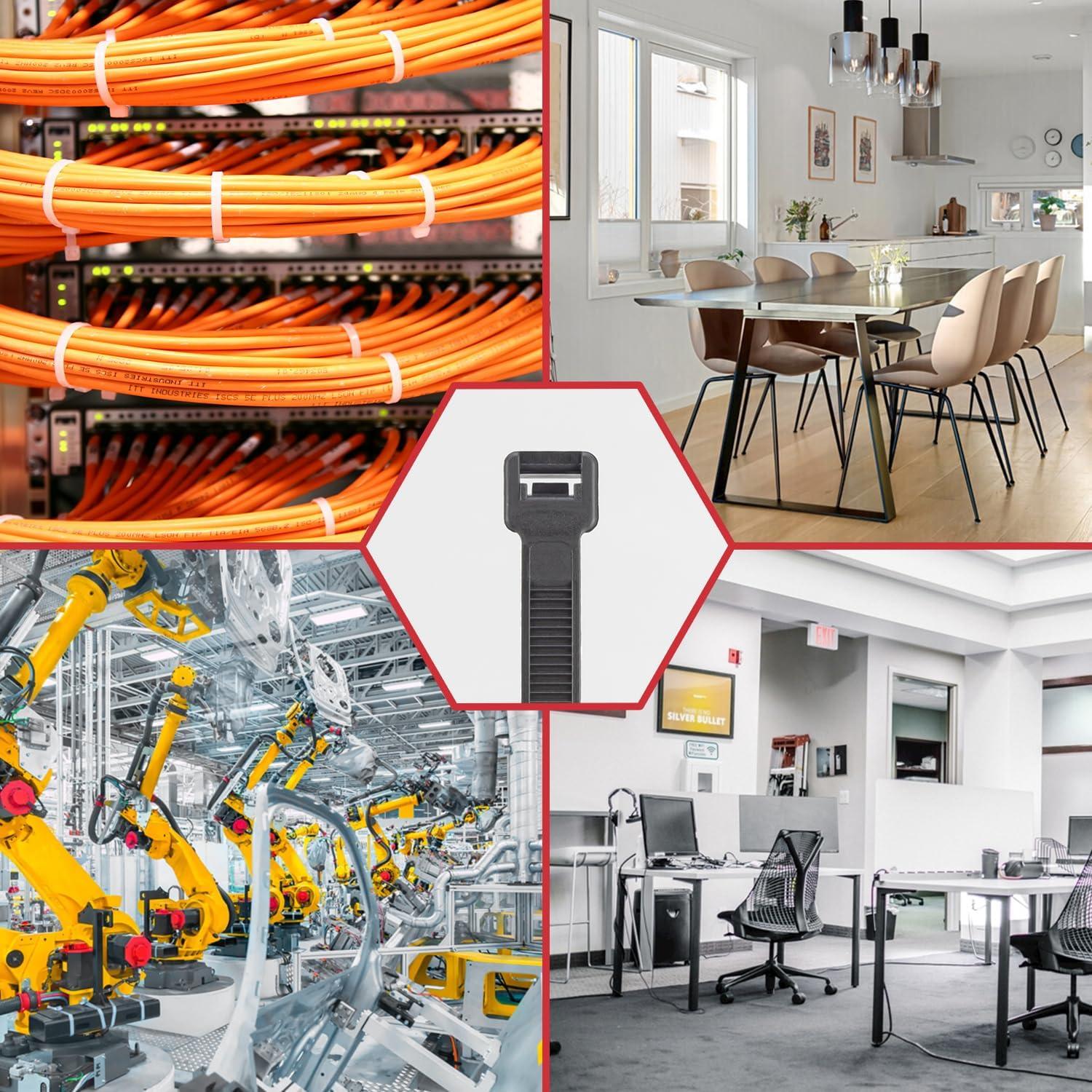 Paquete de 500 Bridas Negras BethTie 20.3-45.7 cm Resistencia 99.79 kg