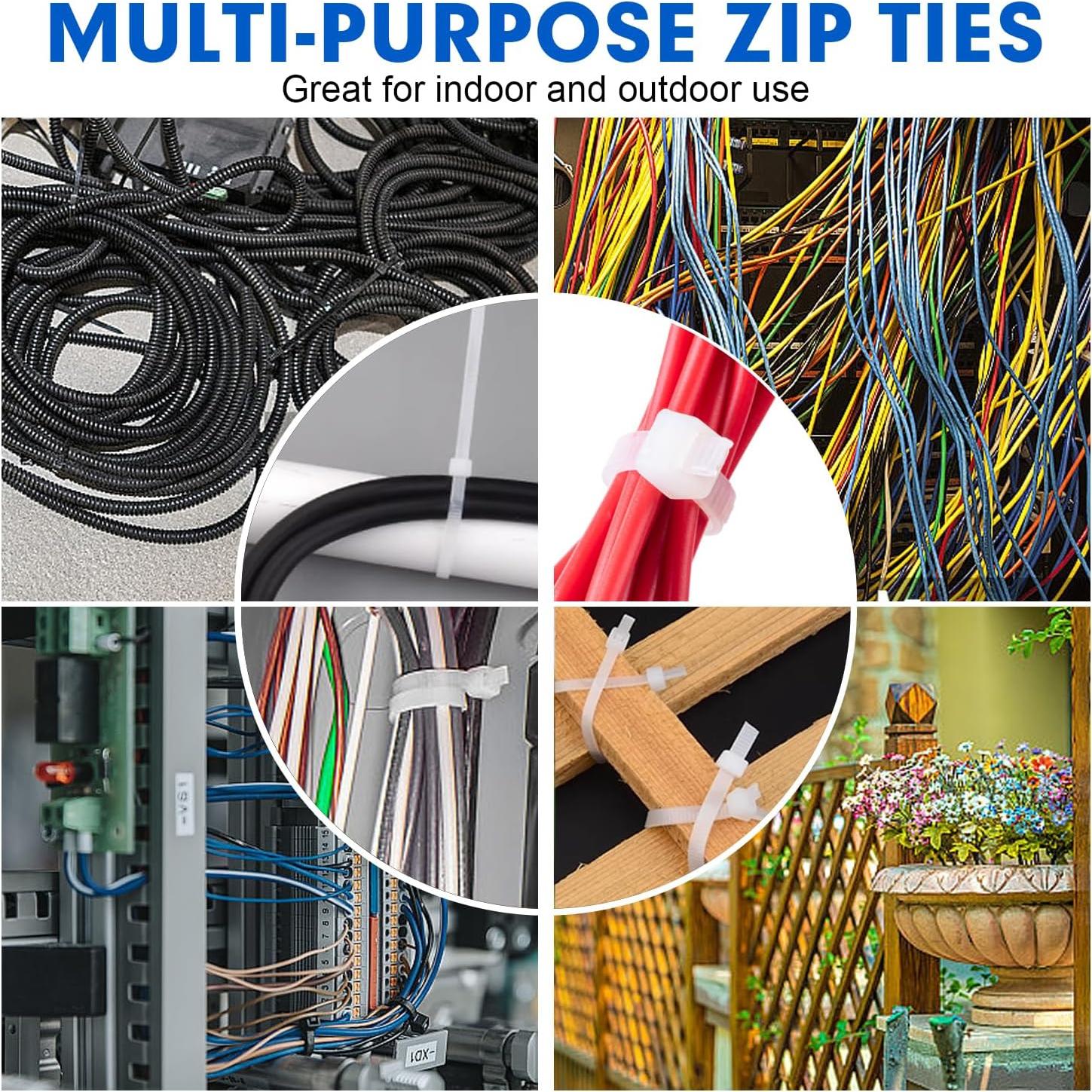 Bridas de Nylon RAZCC 20 cm 1200 pcs Alta Resistencia 22.7 kg