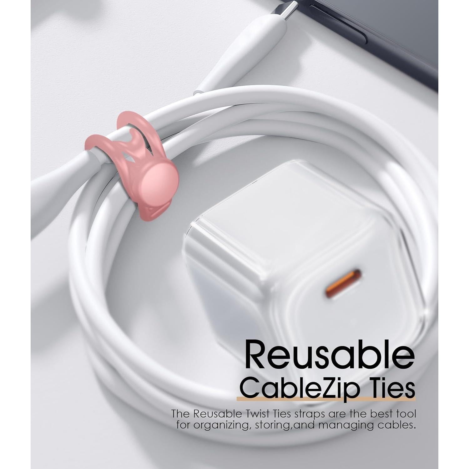 Ataduras de Cable de Silicona Nearockle 3" Multicolor 24 Pcs