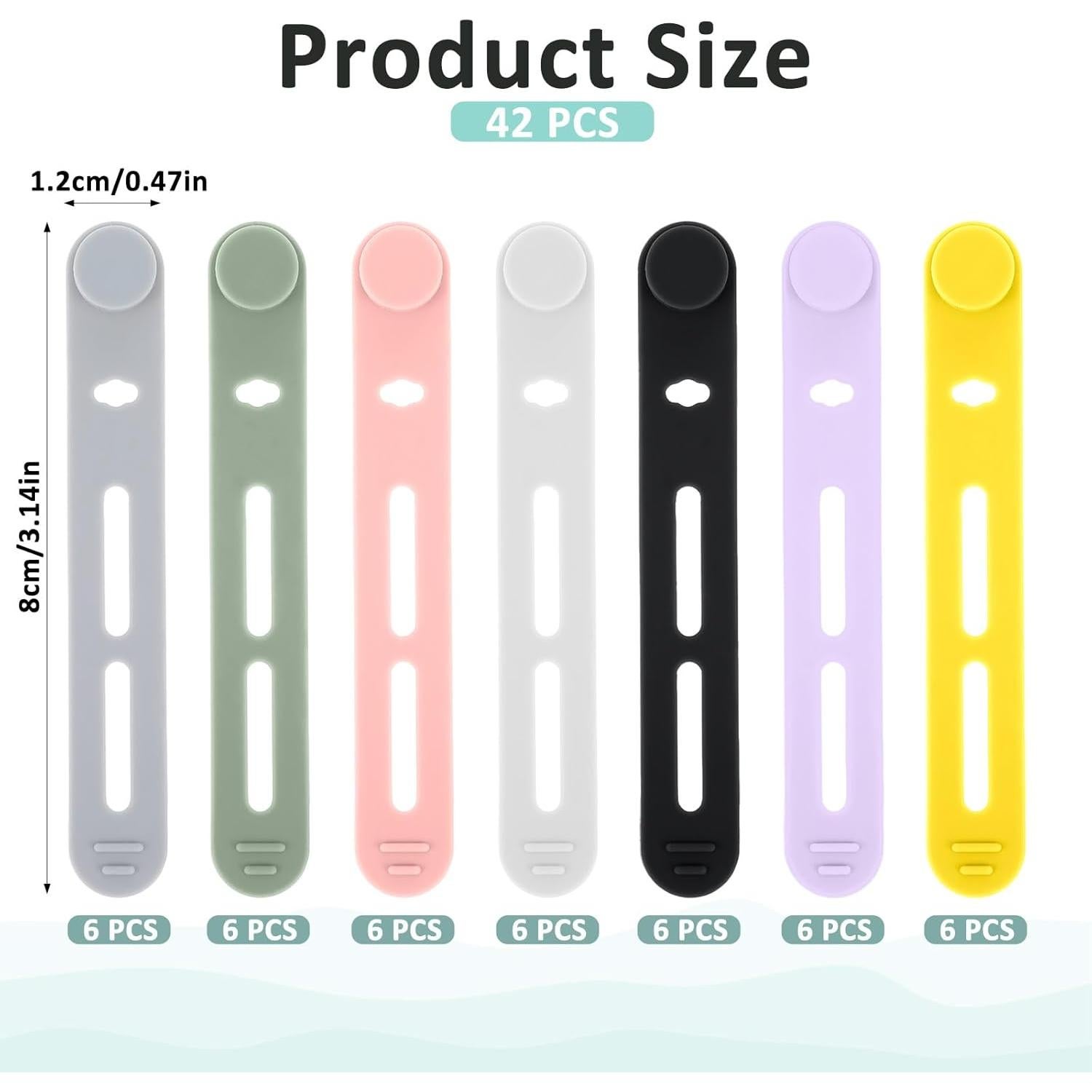 42 Correas de Silicona Multicolor Psyqtsuary 8x1.2cm