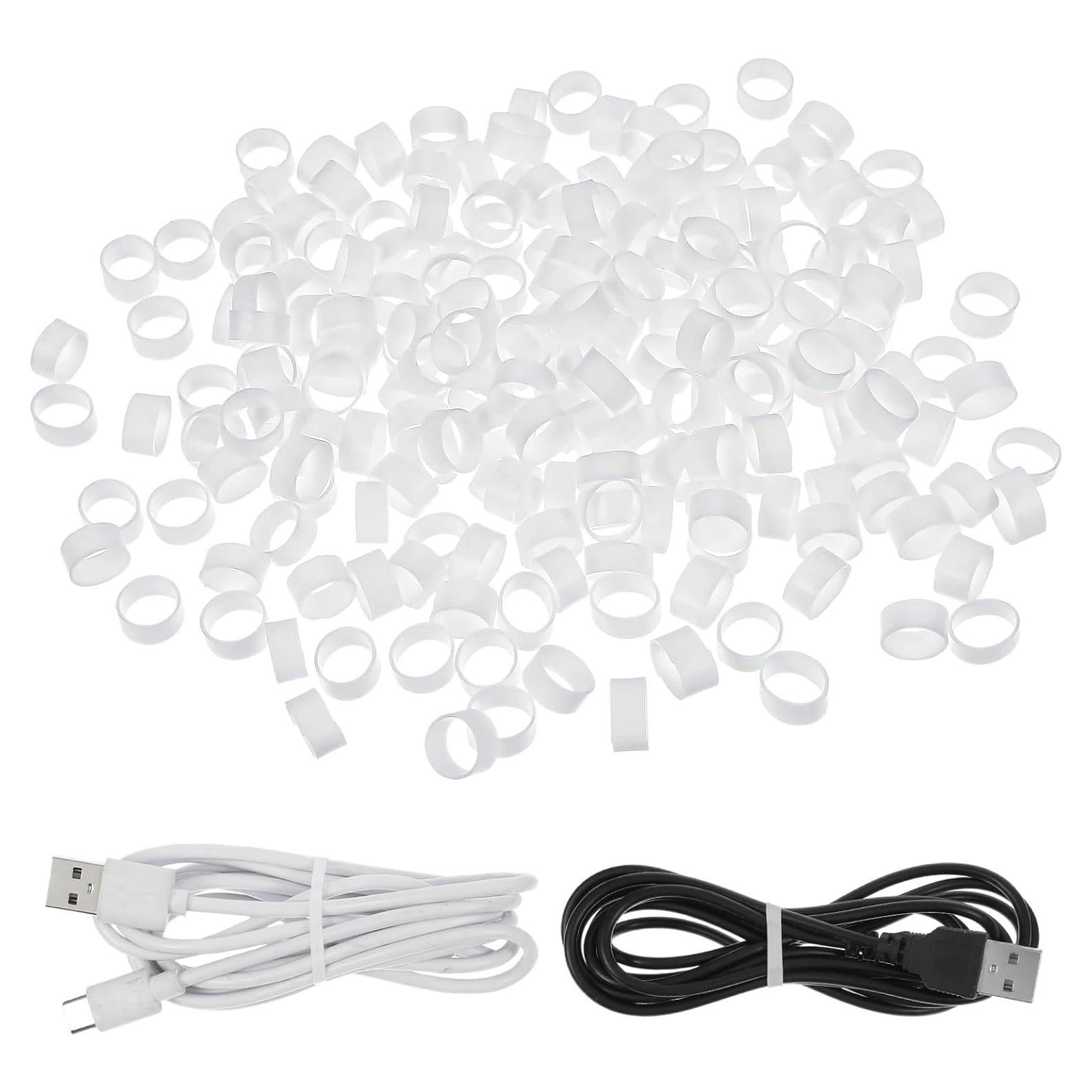 400 Sujetadores de Cable de Silicona TIESOME 8mm Reutilizables