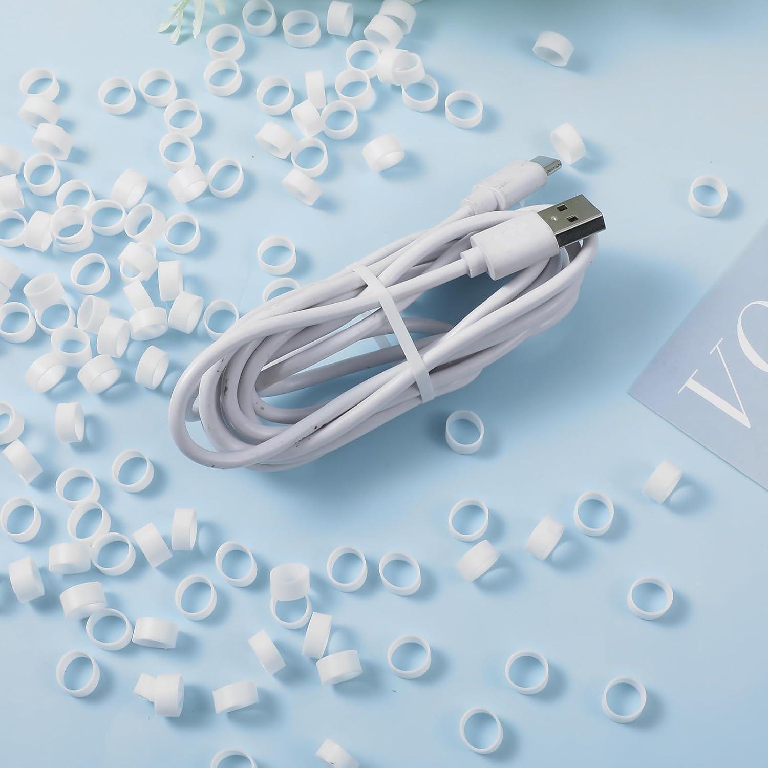 400 Sujetadores de Cable de Silicona TIESOME 8mm Reutilizables