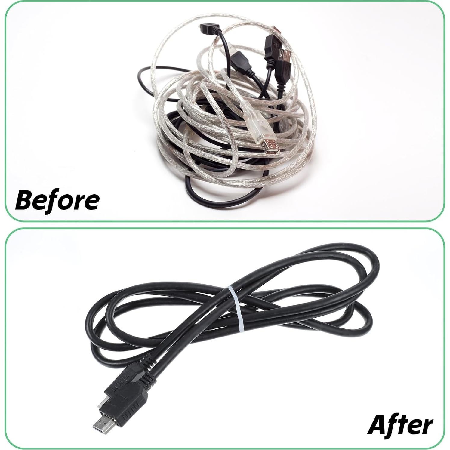 400 Sujetadores de Cable de Silicona TIESOME 8mm Reutilizables