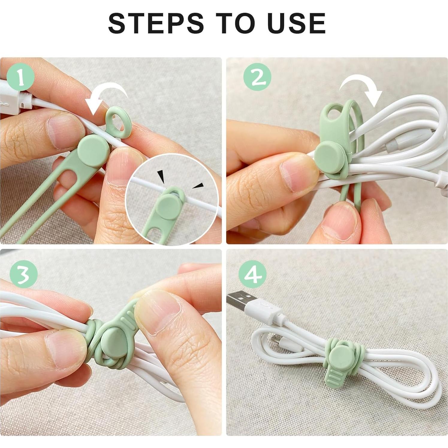 Bridas de Silicona Iysoll 16 Piezas Organizador de Cables