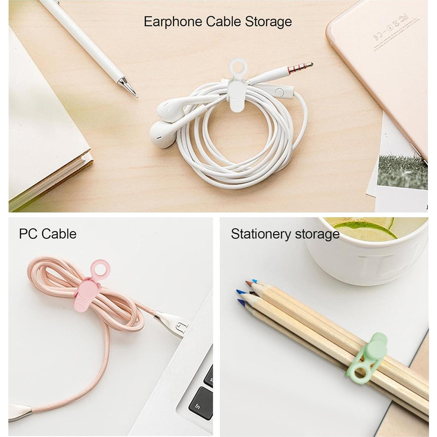 Bridas de Silicona Iysoll 16 Piezas Organizador de Cables