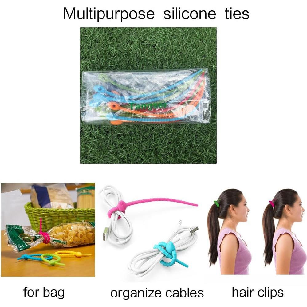 Corbatas de Silicona Reutilizables Tangser 21 cm - 12 Pcs