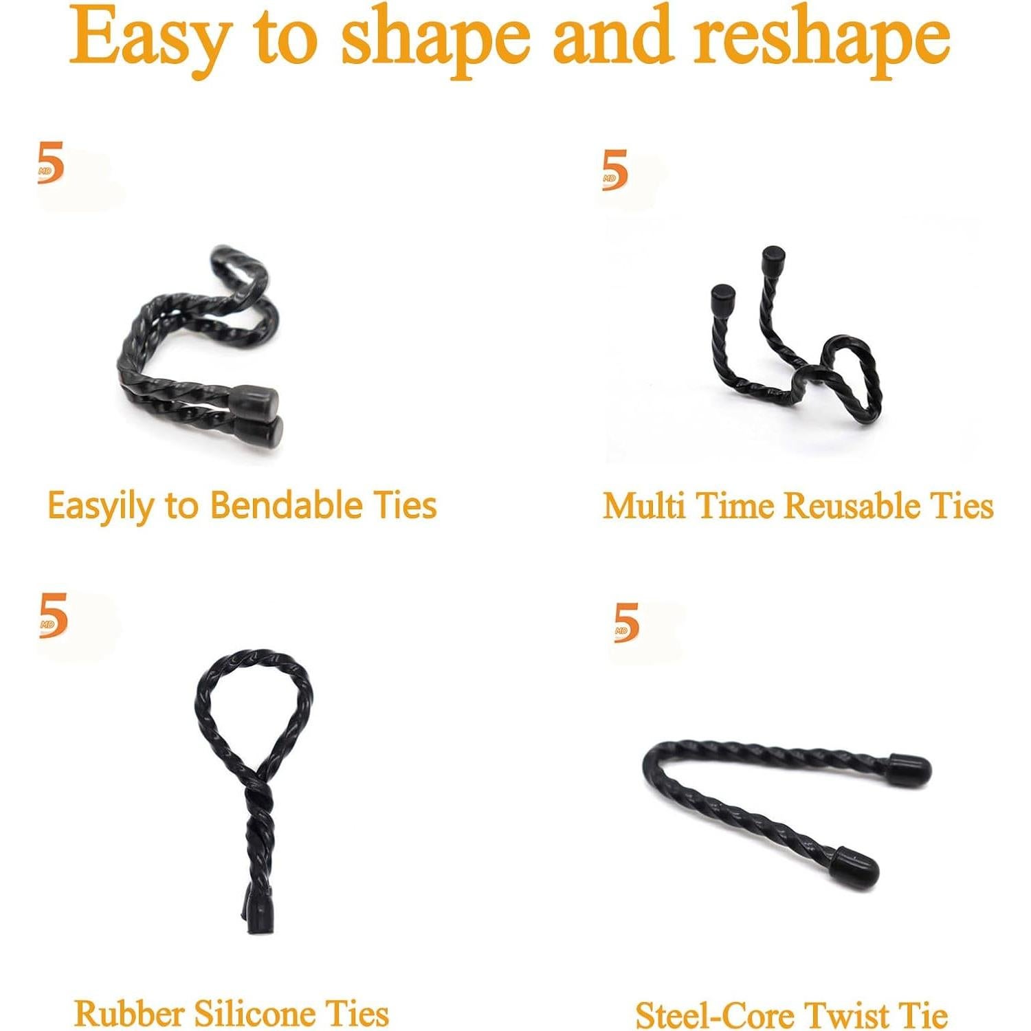 Correas de Cable de Silicona Reutilizables 18PCS Genérico 10-20cm