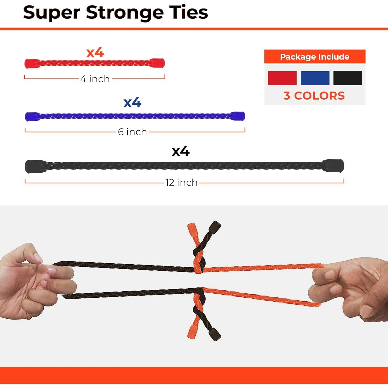 Bridas de Silicona Reutilizables Caballo Fortuna - 12 Piezas 30.48 cm