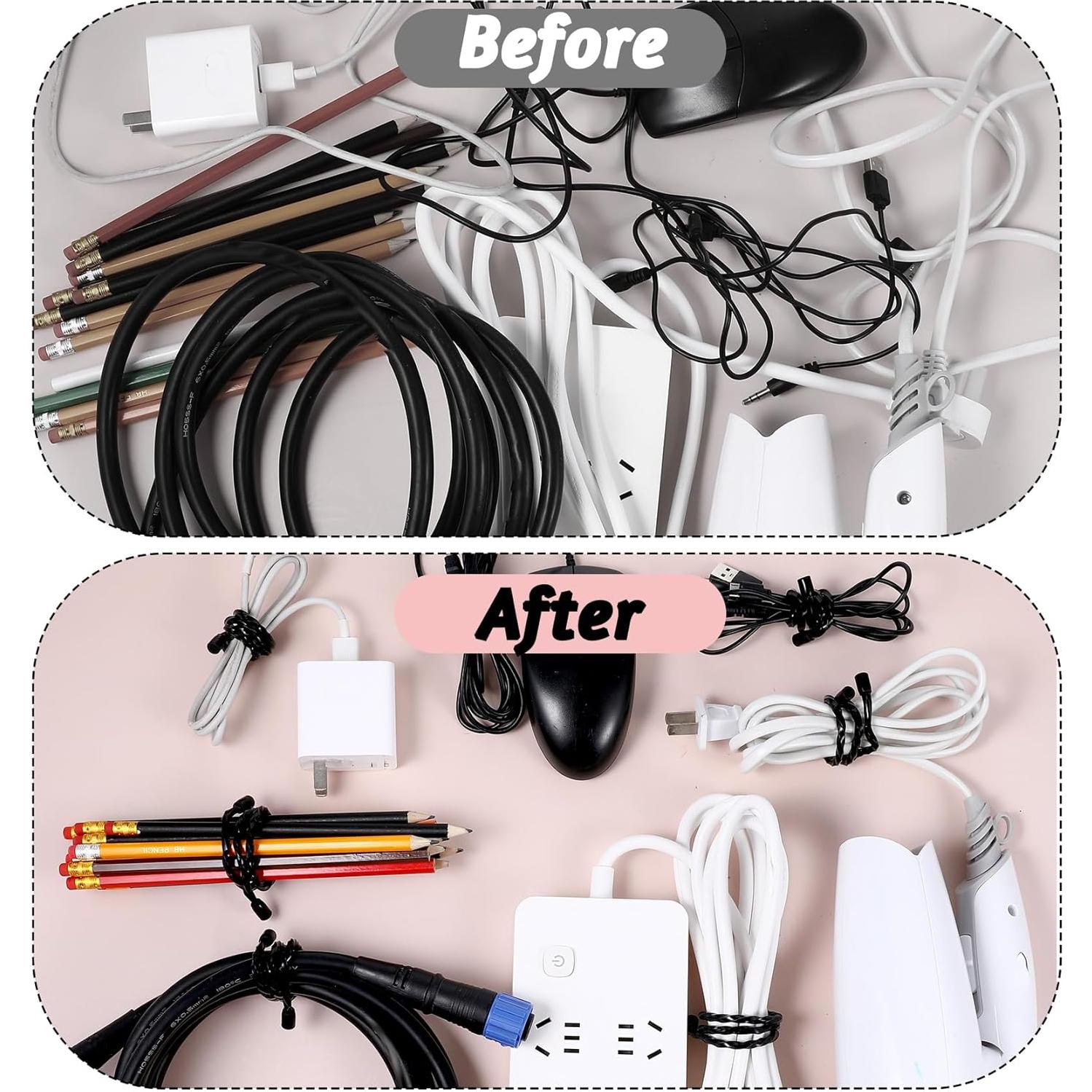 8 Ataduras de Cable de Silicona 30 cm HaiFafafaing Negras