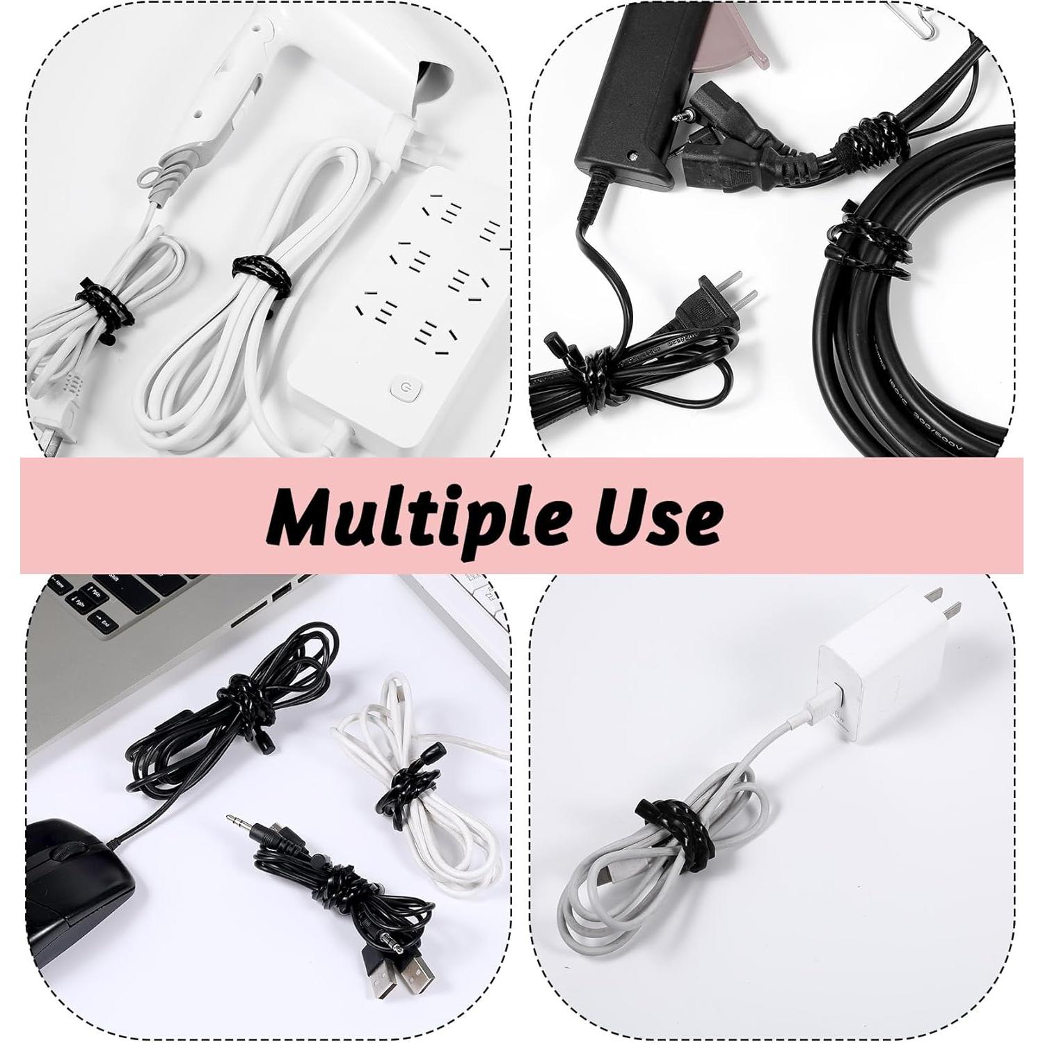 8 Ataduras de Cable de Silicona 30 cm HaiFafafaing Negras