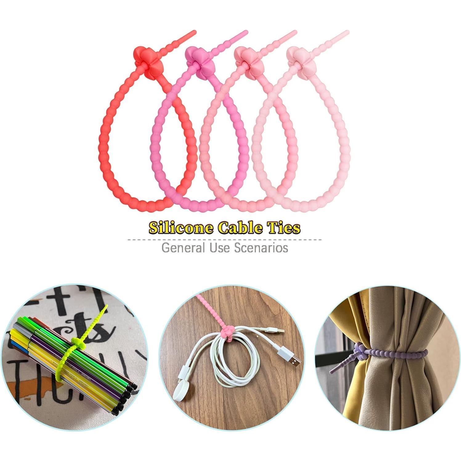 20 Sujetadores de Cable de Silicona PAITUEND 25 cm Multiusos