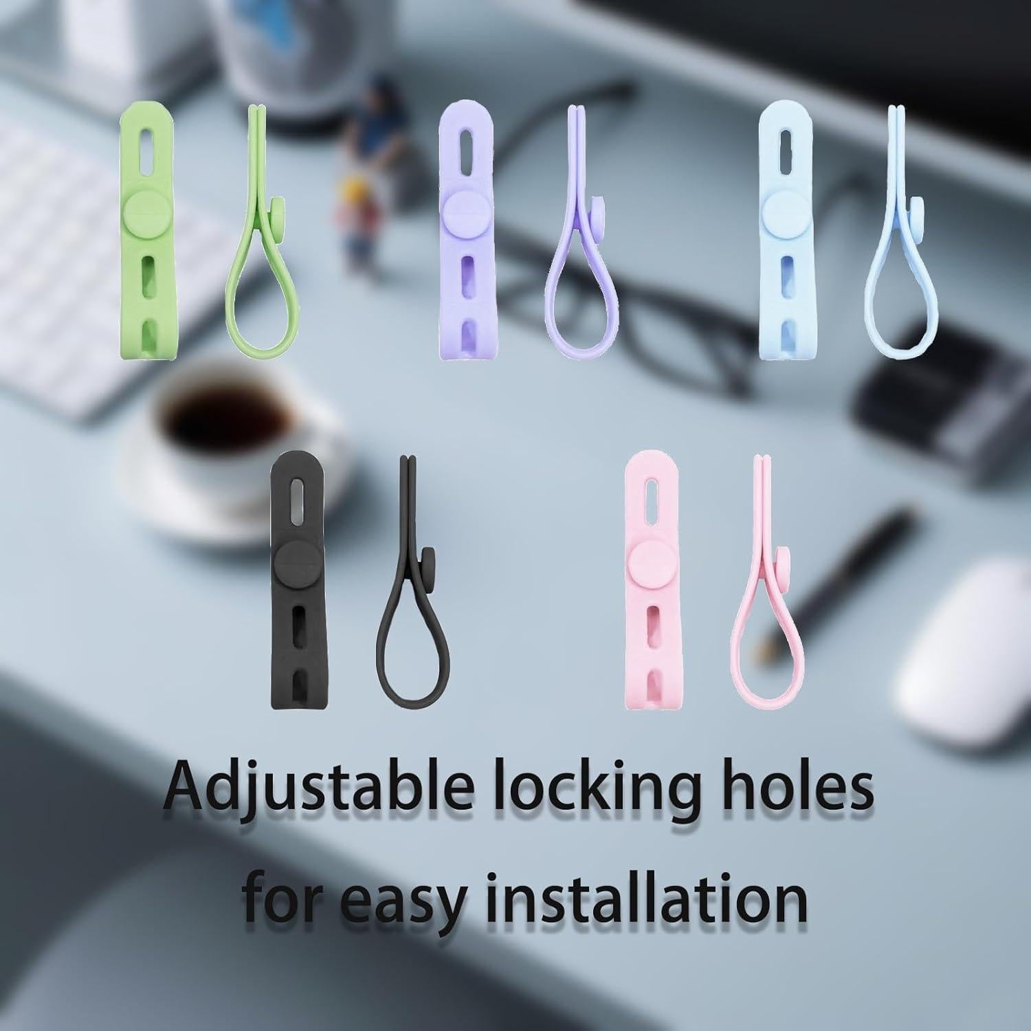 Bridas de Silicona Objuni 20 Pcs para Cables de Datos 13.97 cm