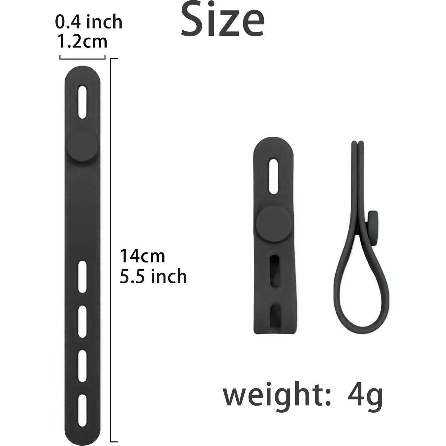 Bridas de Silicona Objuni 20 Pcs para Cables de Datos 13.97 cm