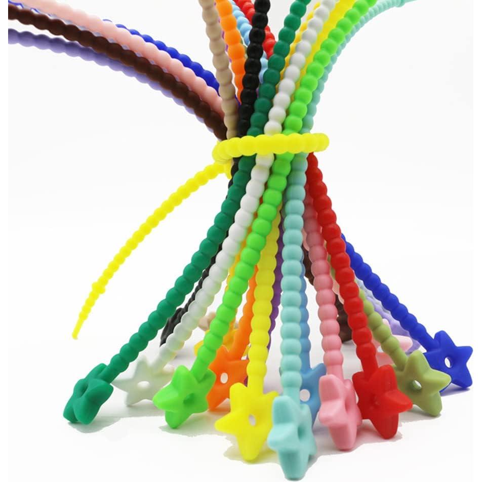 25 Clips de Silicona Reutilizables Heuskay 22 cm Color Aleatorio