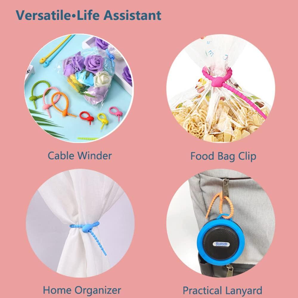 25 Clips de Silicona Reutilizables Heuskay 22 cm Color Aleatorio