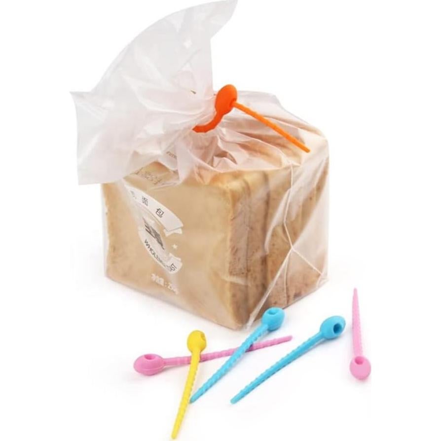 25 Clips de Silicona Reutilizables Heuskay 22 cm Color Aleatorio