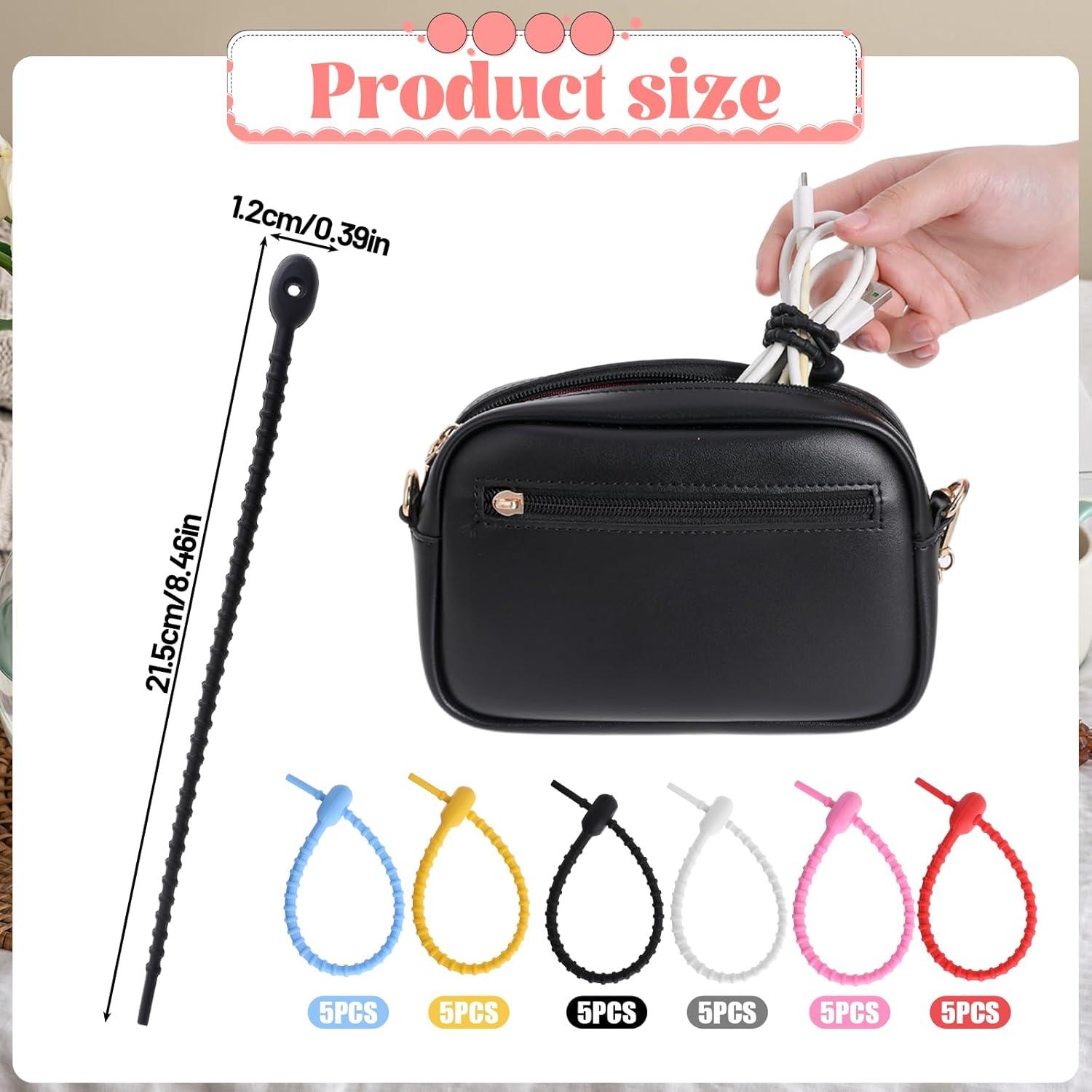 30 Sujetadores de Silicona Reutilizables 20 cm Multiusos