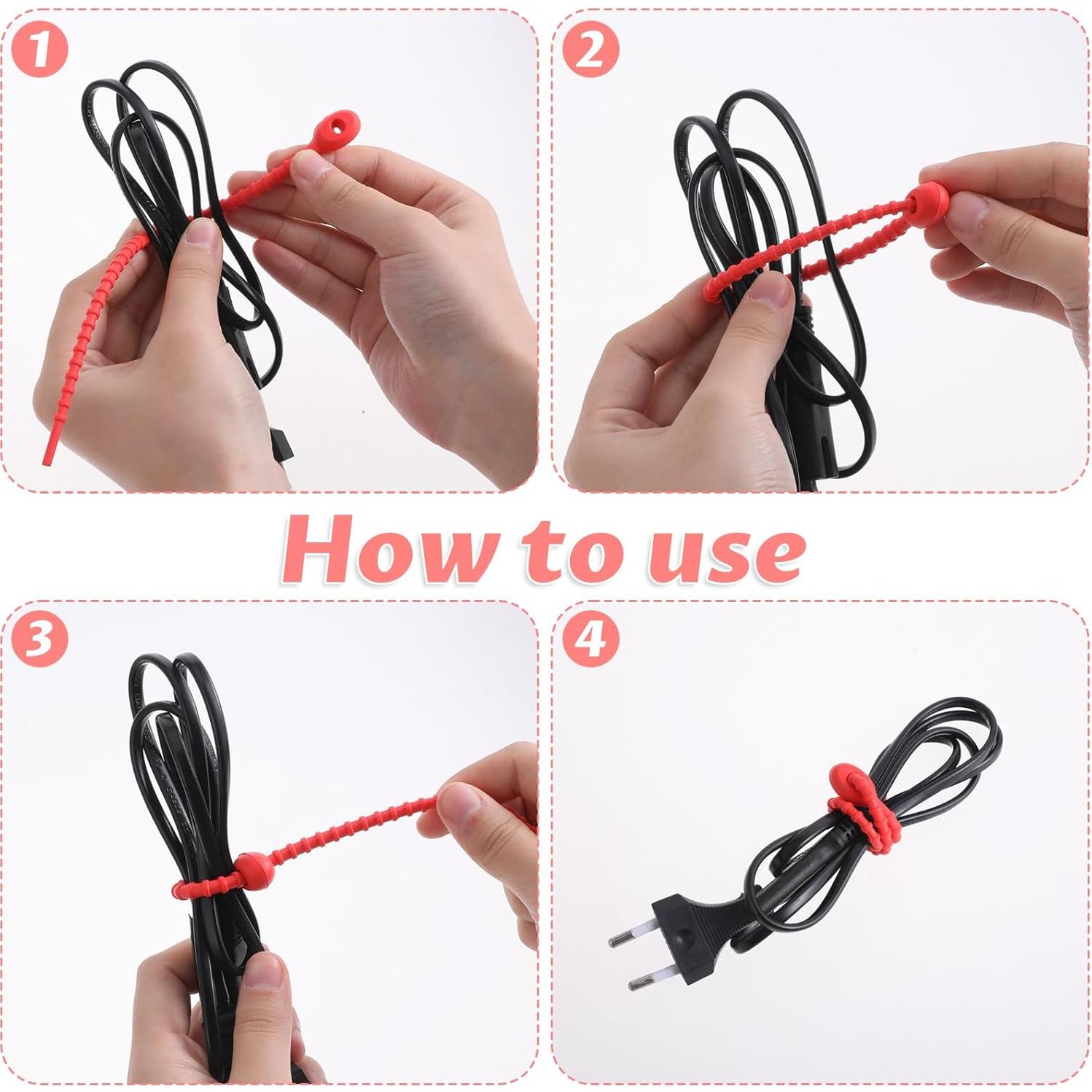 30 Sujetadores de Silicona Reutilizables 20 cm Multiusos