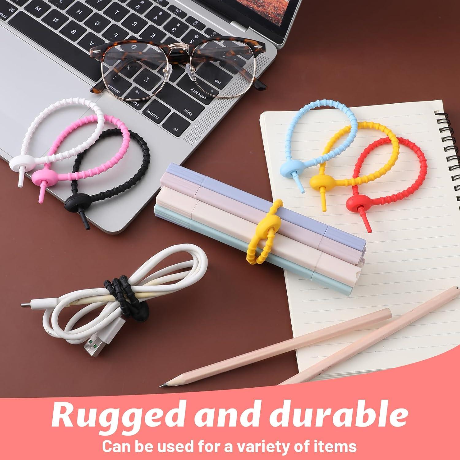 30 Sujetadores de Silicona Reutilizables 20 cm Multiusos