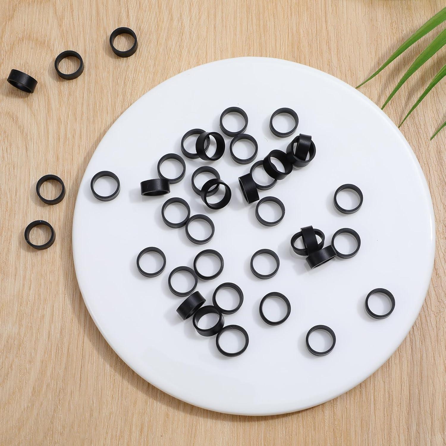 300 Sujetadores de Cable de Silicona Teaaha, Negro, 12 mm