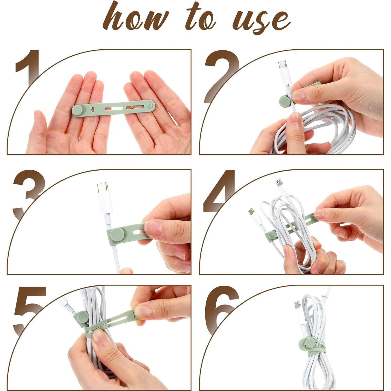 42 Bridas de Silicona Reutilizables JIYIN Multicolor 20cm