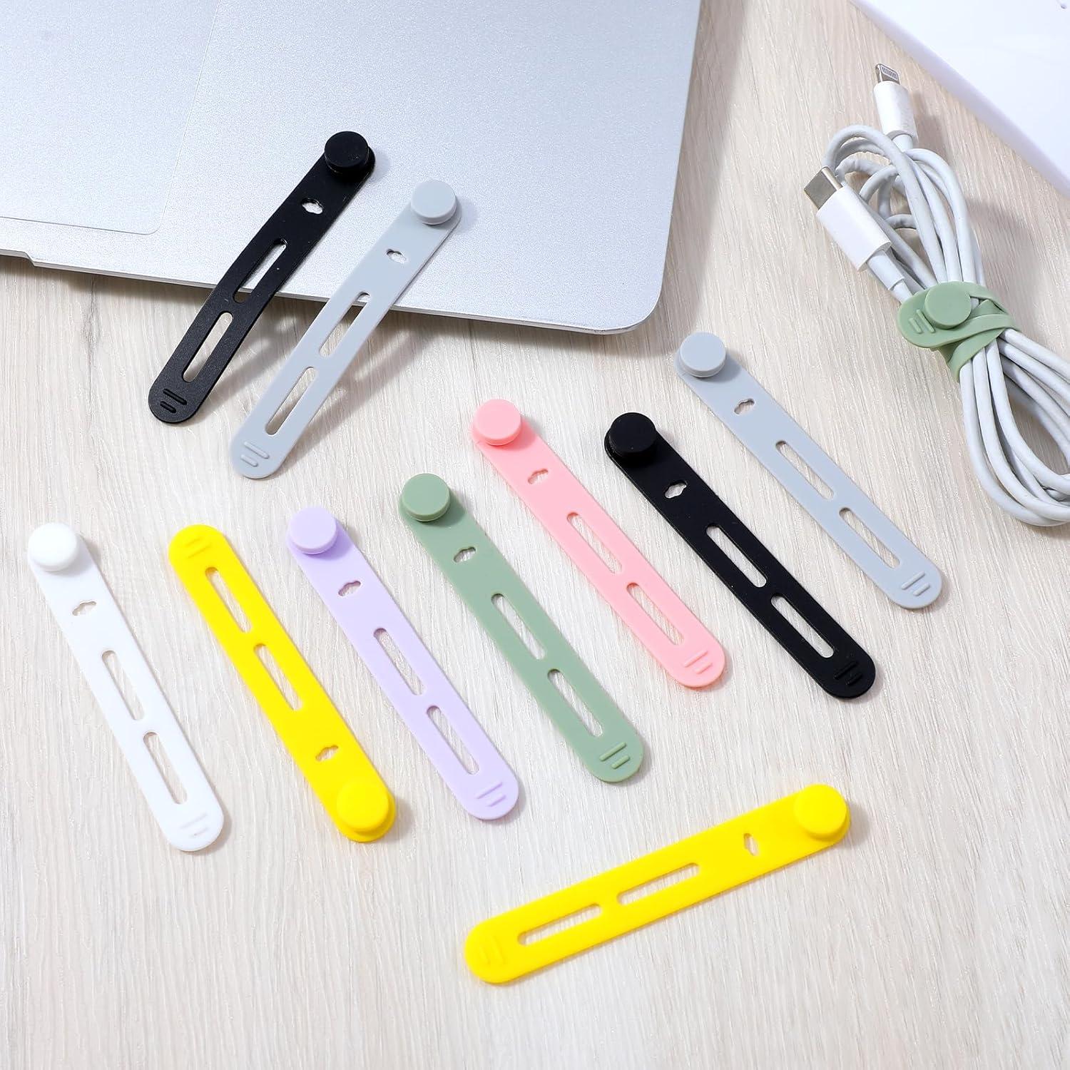 42 Bridas de Silicona Reutilizables JIYIN Multicolor 20cm