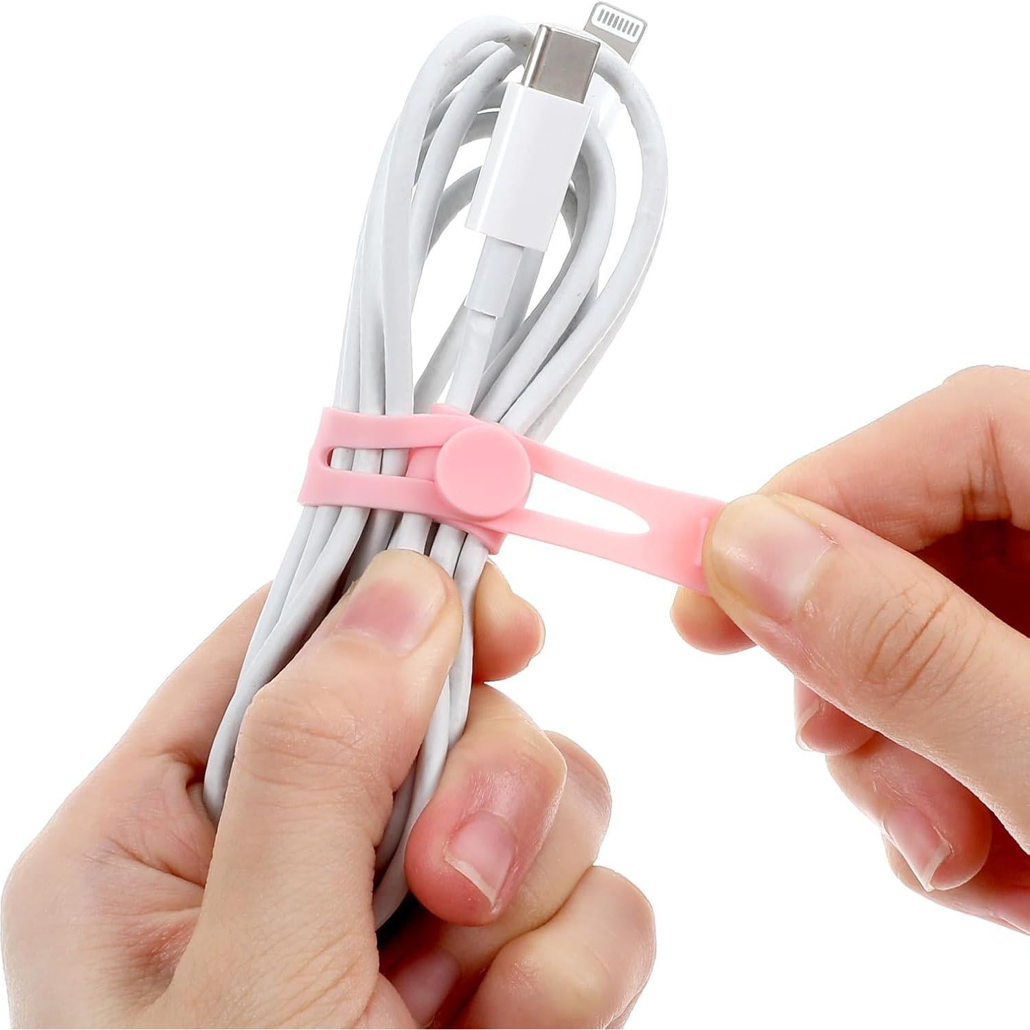 42 Bridas de Silicona Reutilizables JIYIN Multicolor 20cm