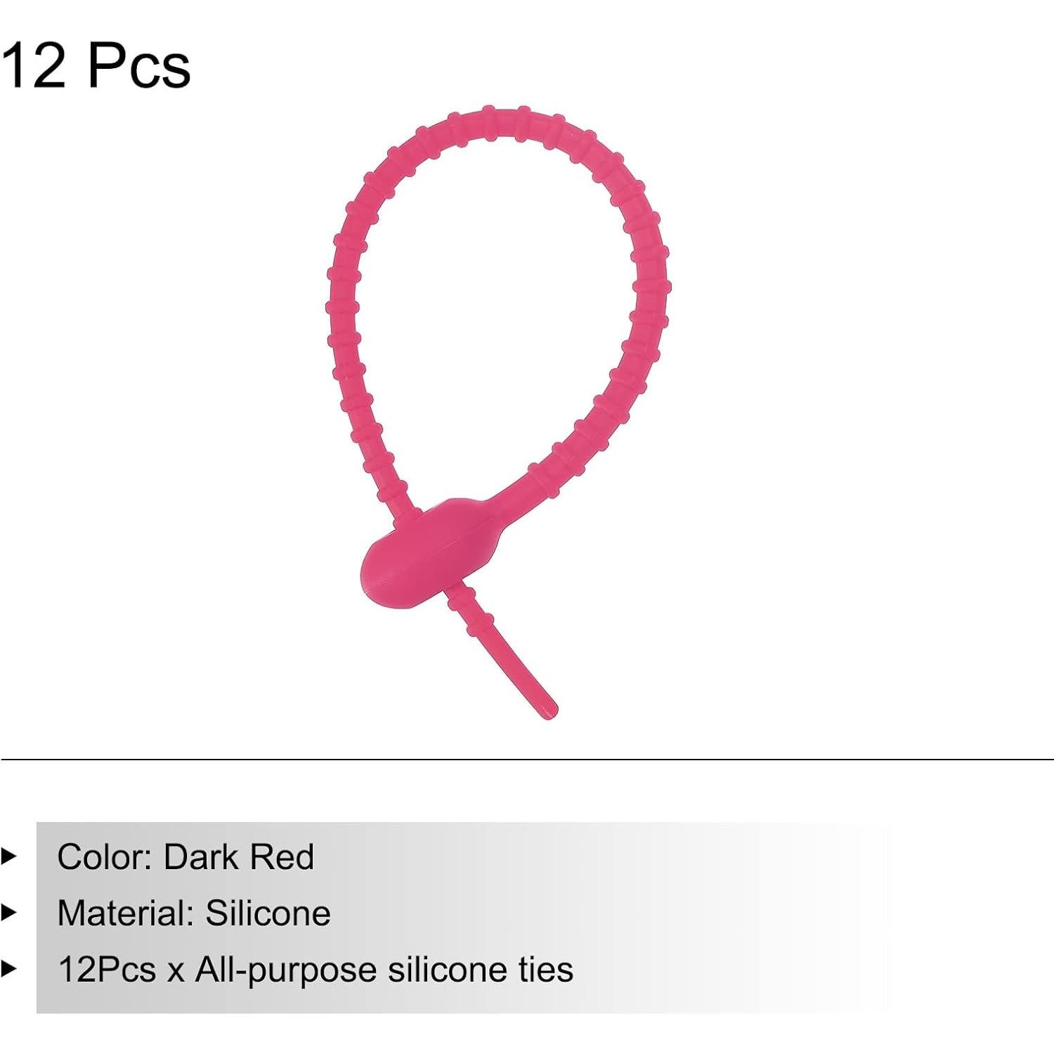 Bridas de Silicona Reutilizables MECCANIXITY 12 Pcs 15 cm Rojo