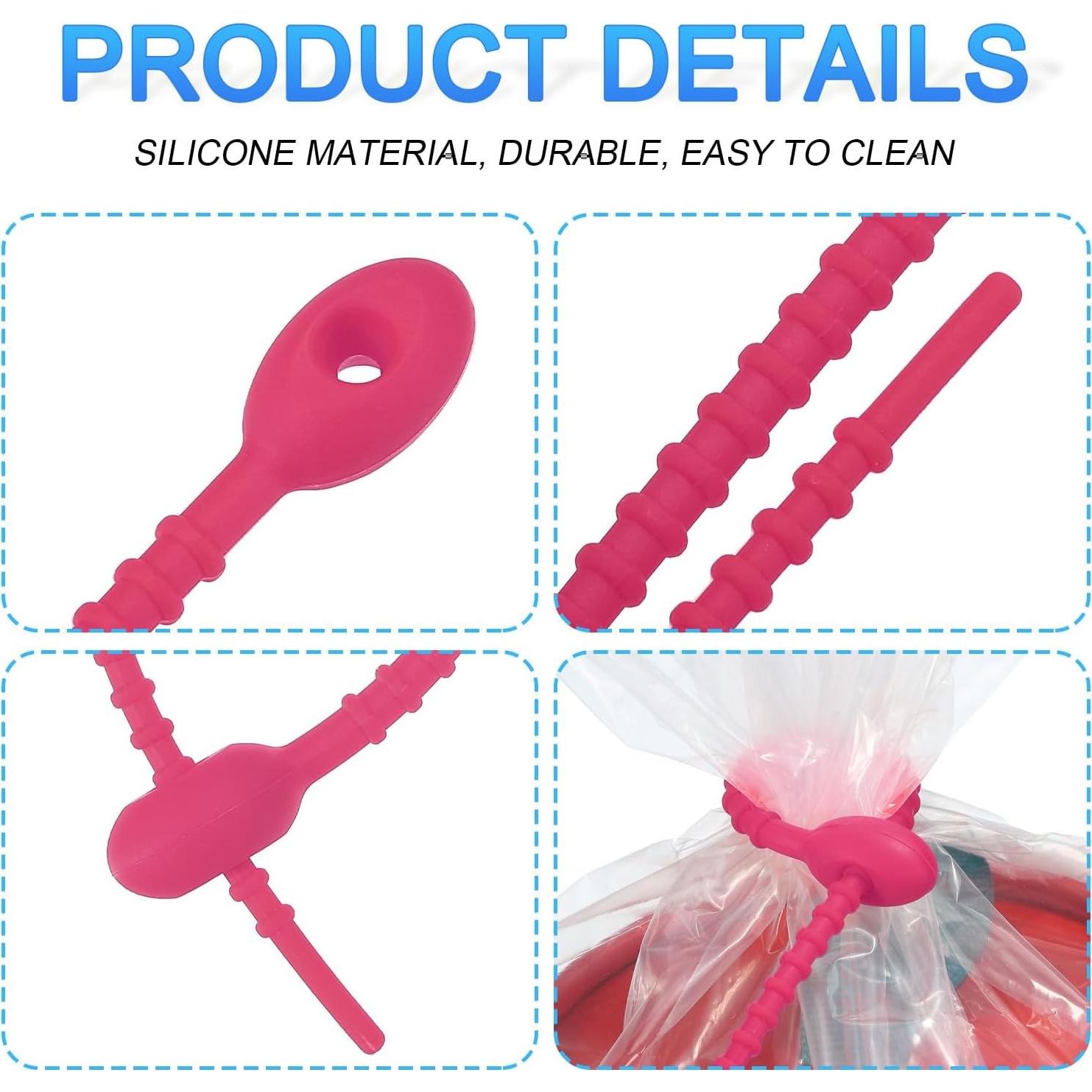 Bridas de Silicona Reutilizables MECCANIXITY 12 Pcs 15 cm Rojo