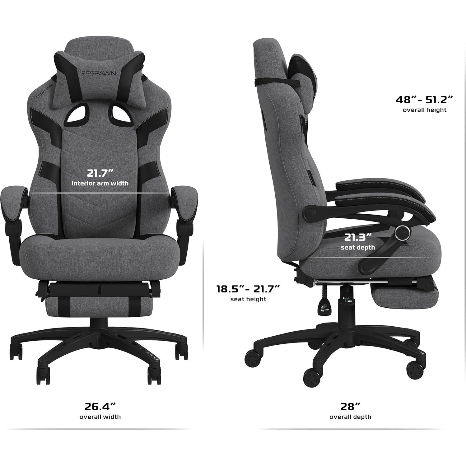 Silla de Juego RESPAWN 110 Pro Reclinable con Reposapiés